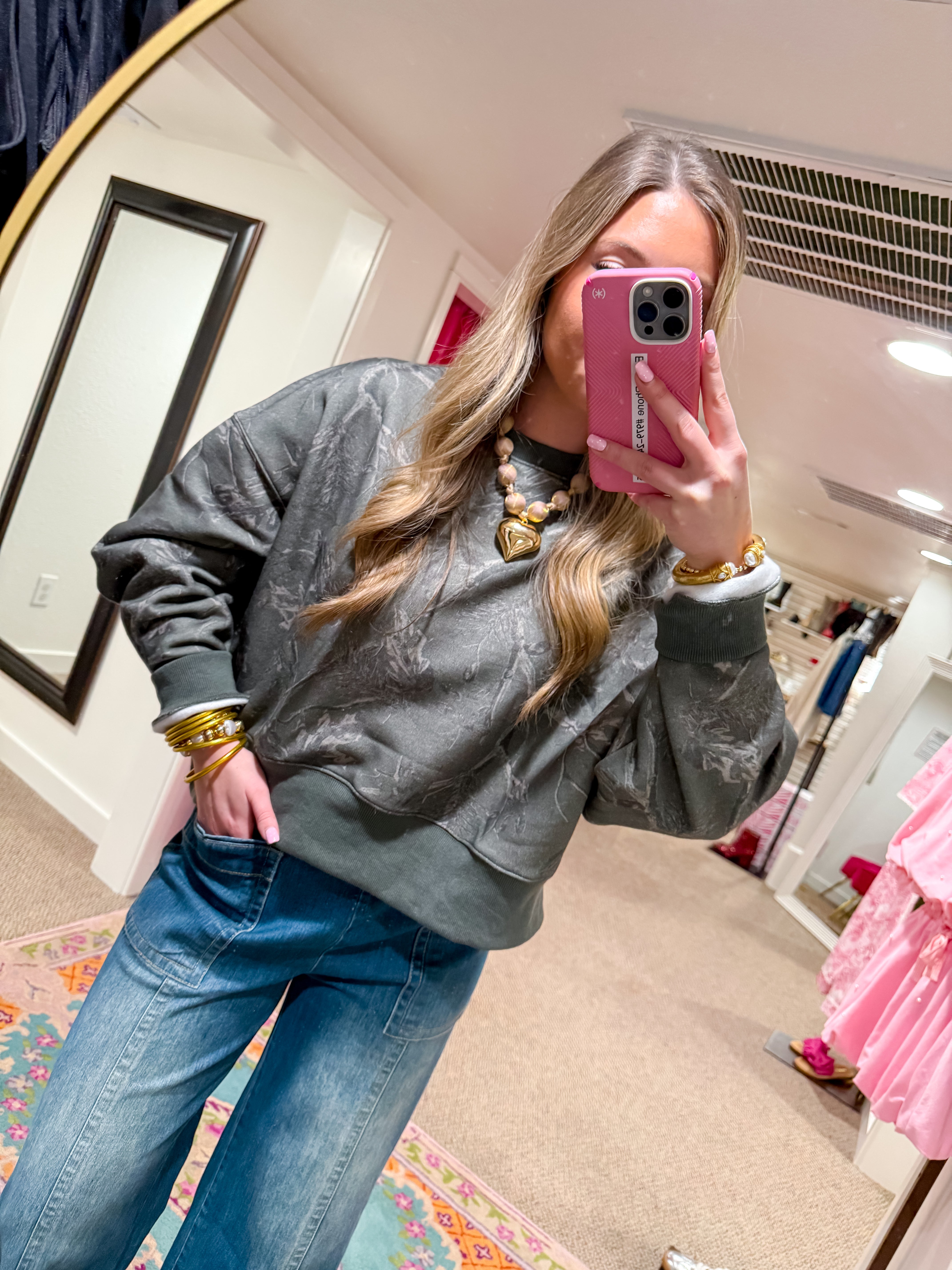 Woodland Camo Sweatshirt -Olive