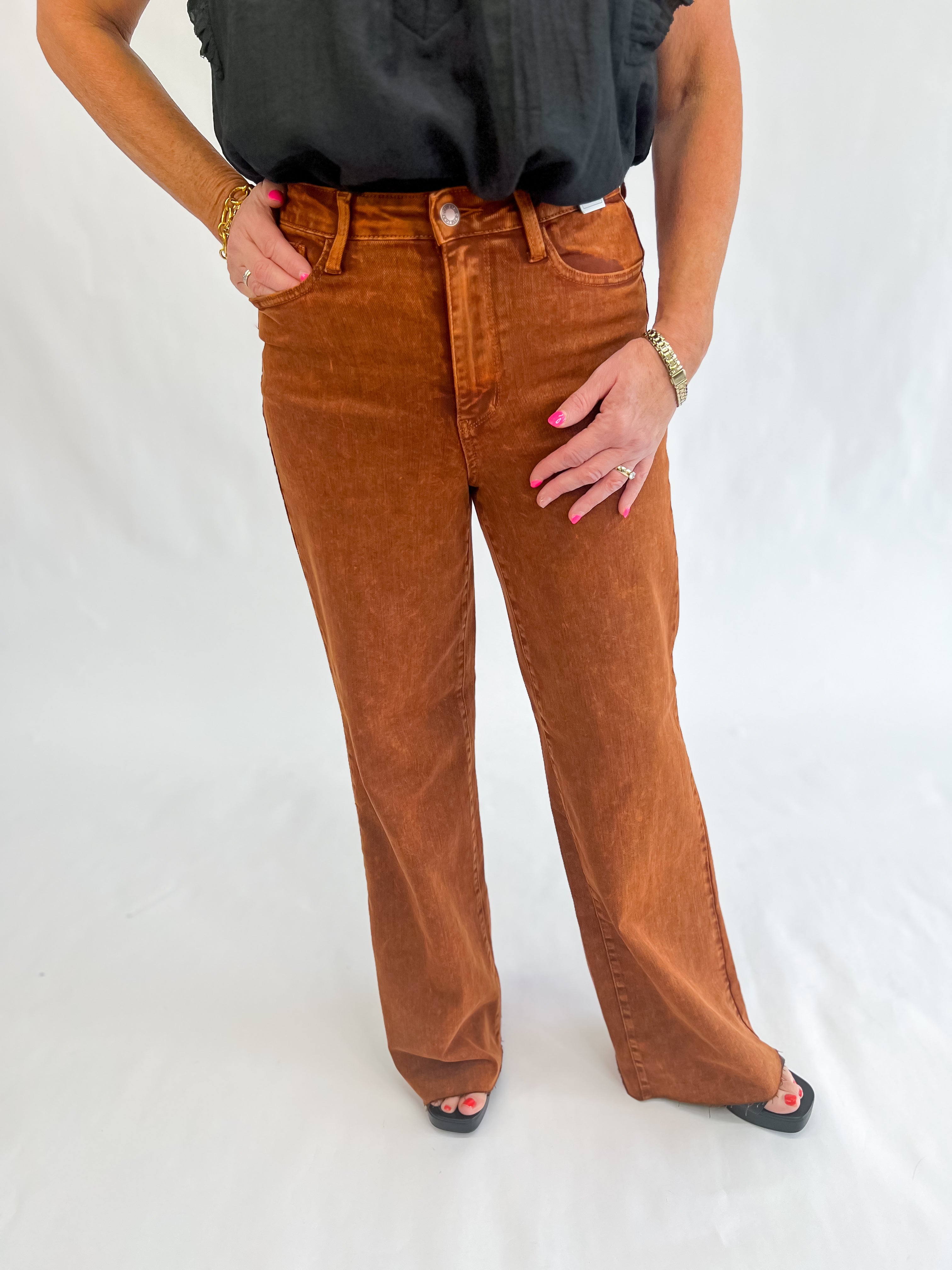 [Judy Blue] Retro Wide Leg Jean-Pumpkin Spice