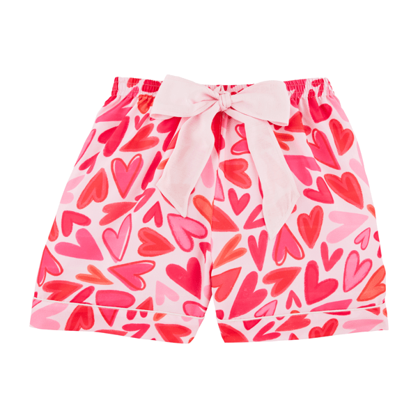Valentine Pajama Shorts- Pink