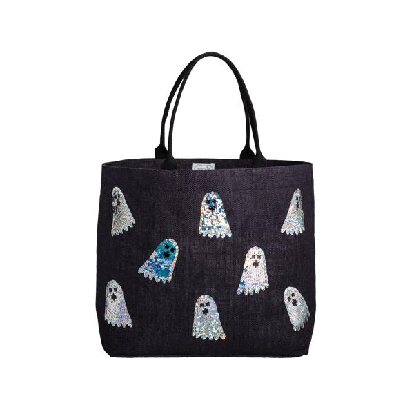 [Mud Pie] Halloween Sparkle Tote-Black
