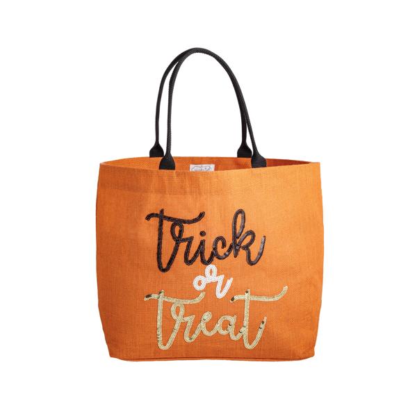 [Mud Pie} Halloween Sparkle Tote- Orange