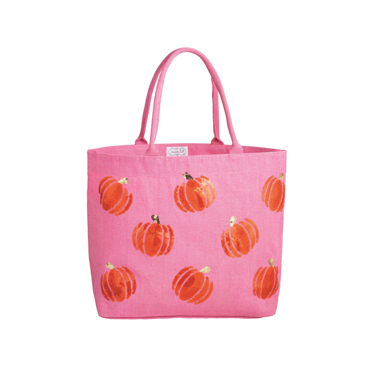[Mud Pie] Halloween Sparkle Tote- Pink