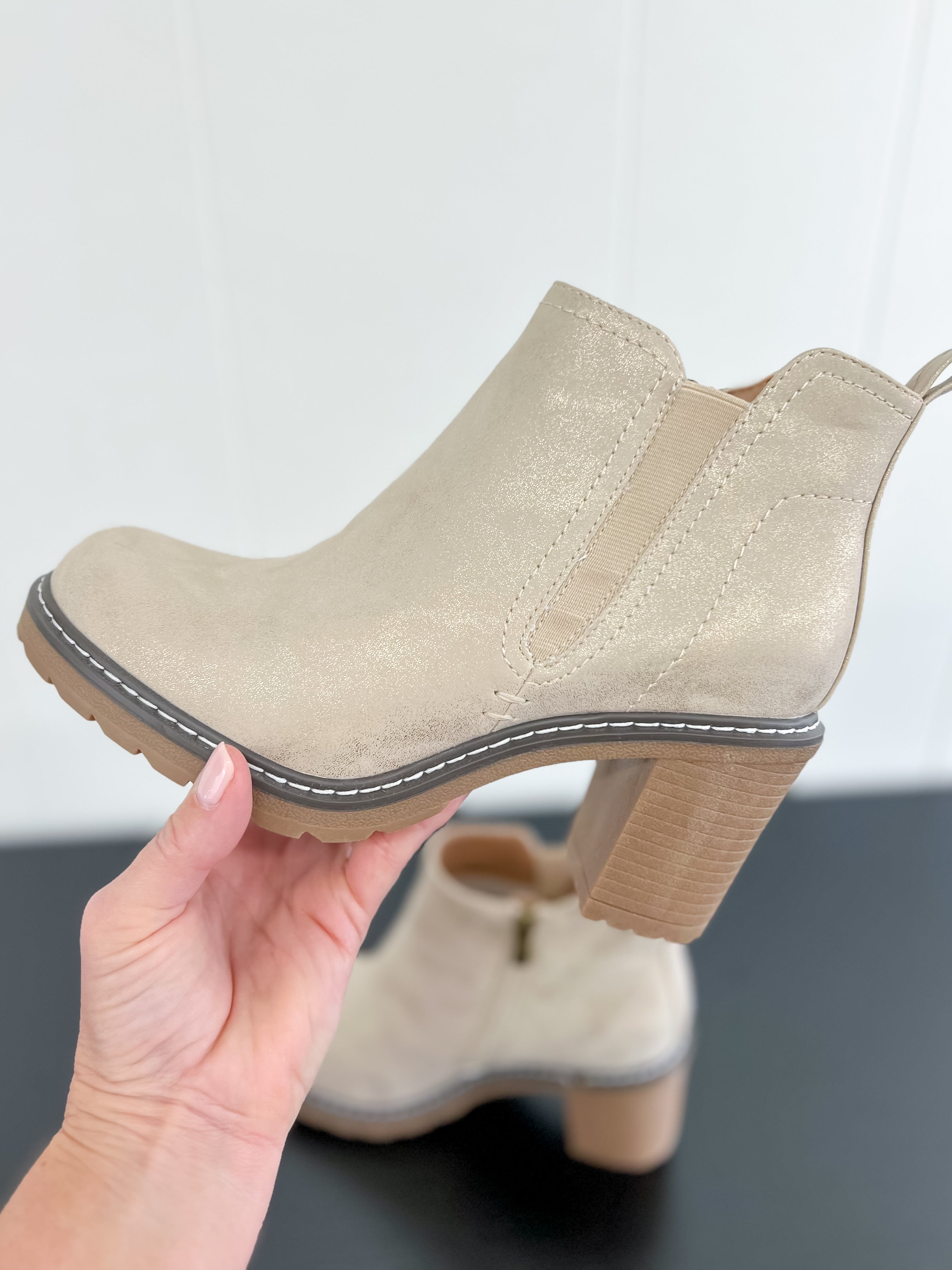 [Corky's] Bite Me Heeled Bootie-Gold