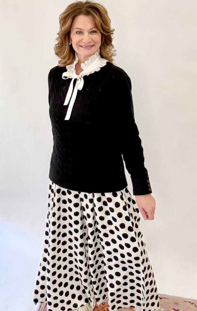 Polka Dot Printed Pant - Off White