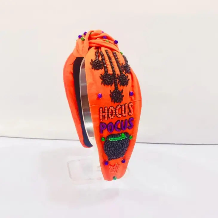 Hocus Pocus Embellished Headband-Orange