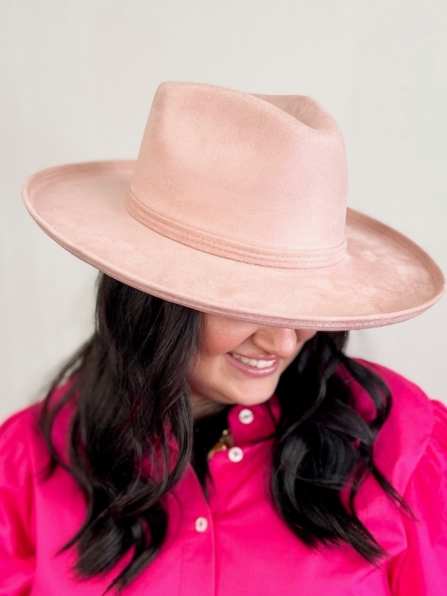 Amarillo Cowboy Rancher Hat Pencil Brim-Pale Dusty Rose