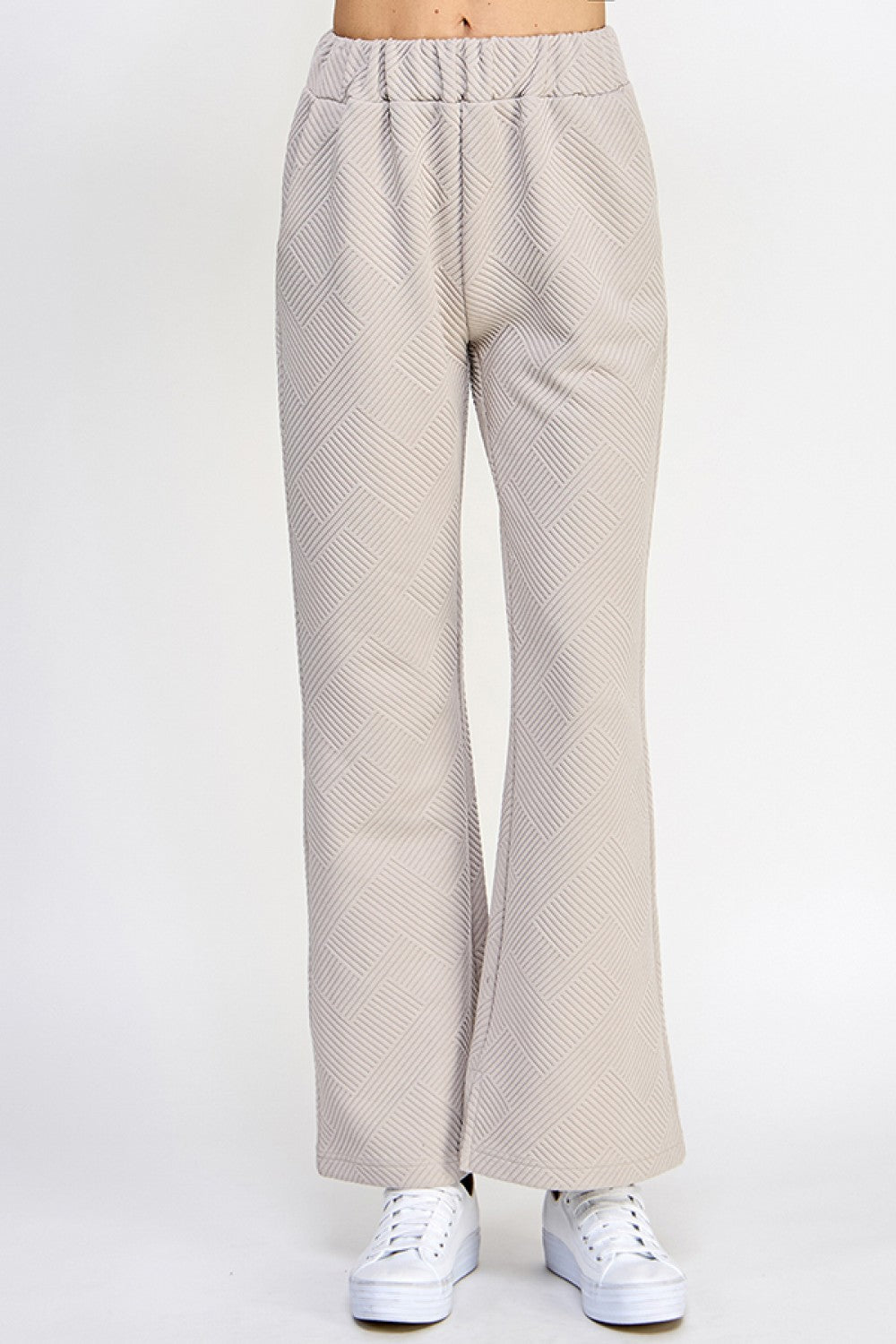 Textured Long Pant-Cream
