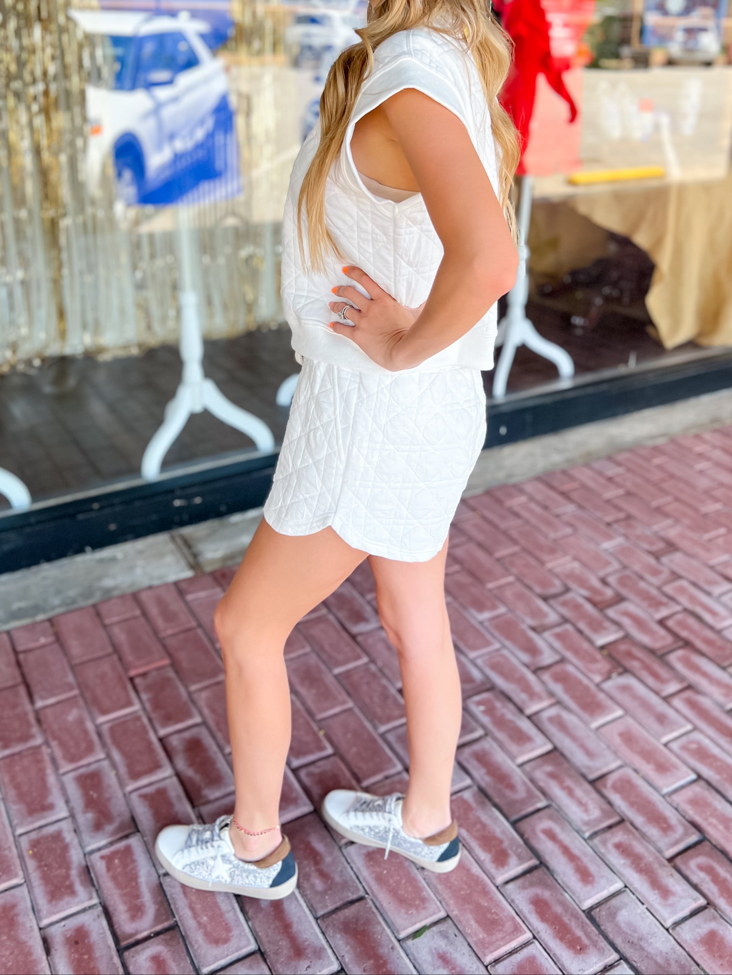 The Rowan Textured Short Set-Off White