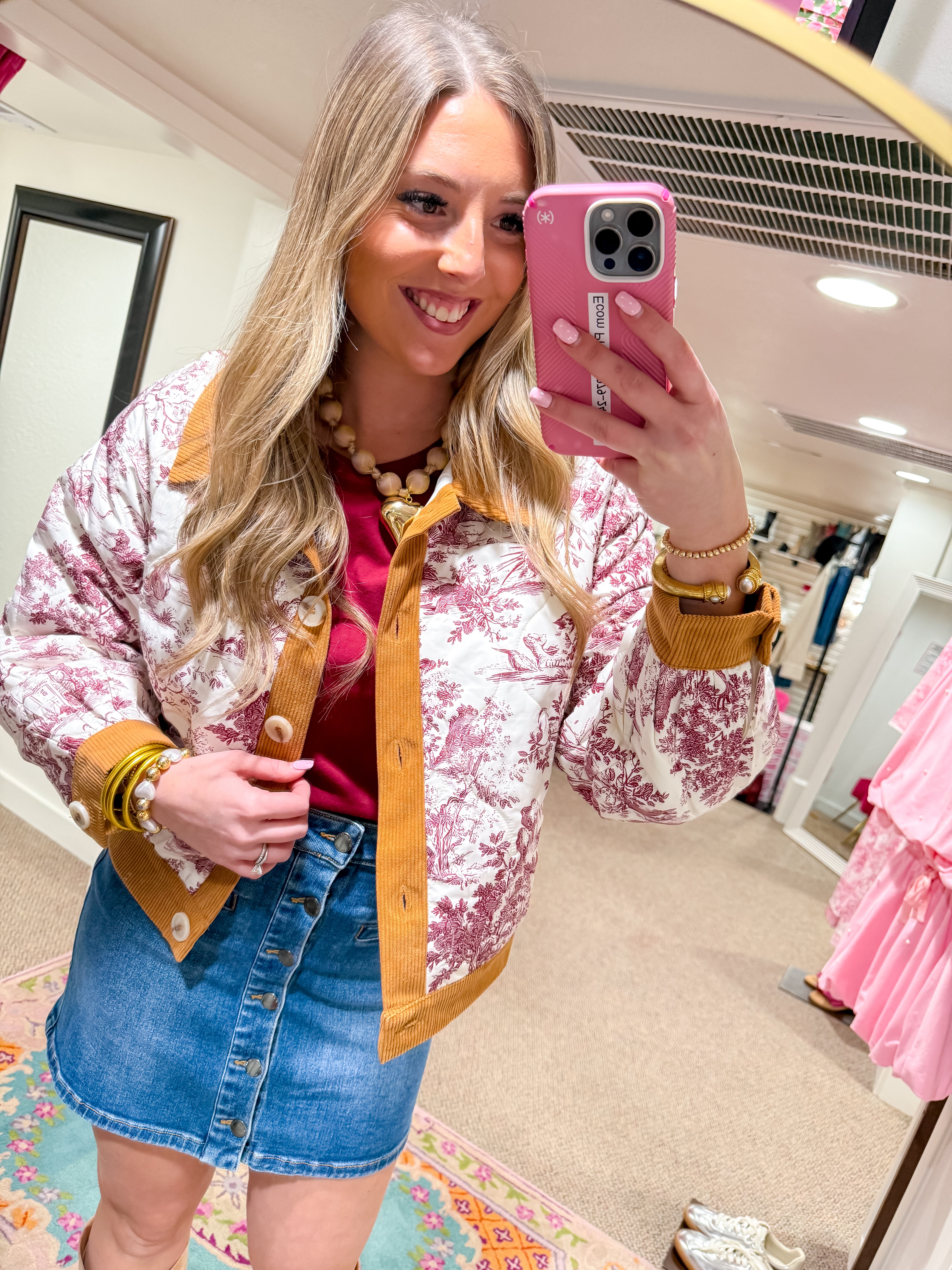 Fairmont Toile Bomber Jacket - Burgundy