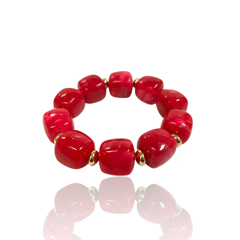 Beaded Bracelet-Hot Pink