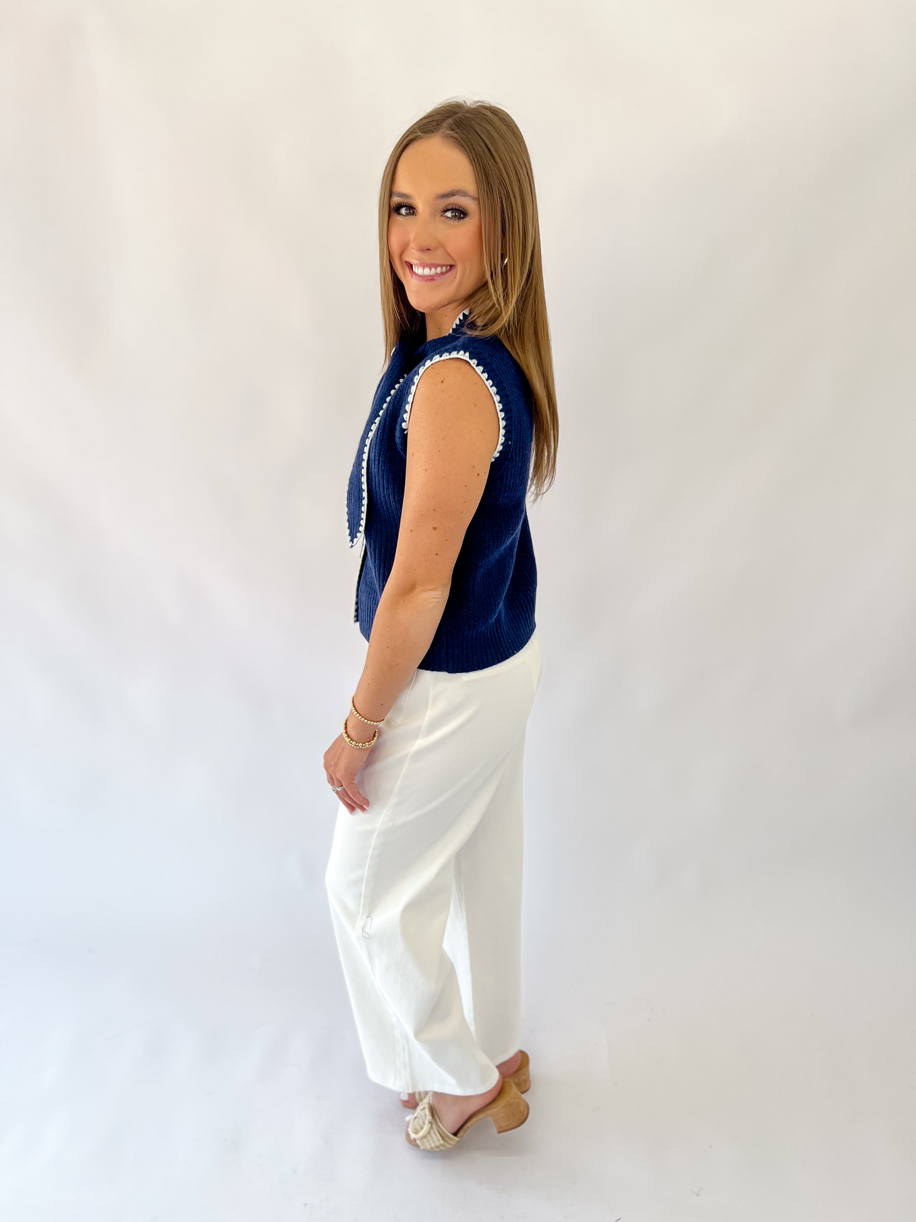 So Smart Sleeveless Sweater Knit Top