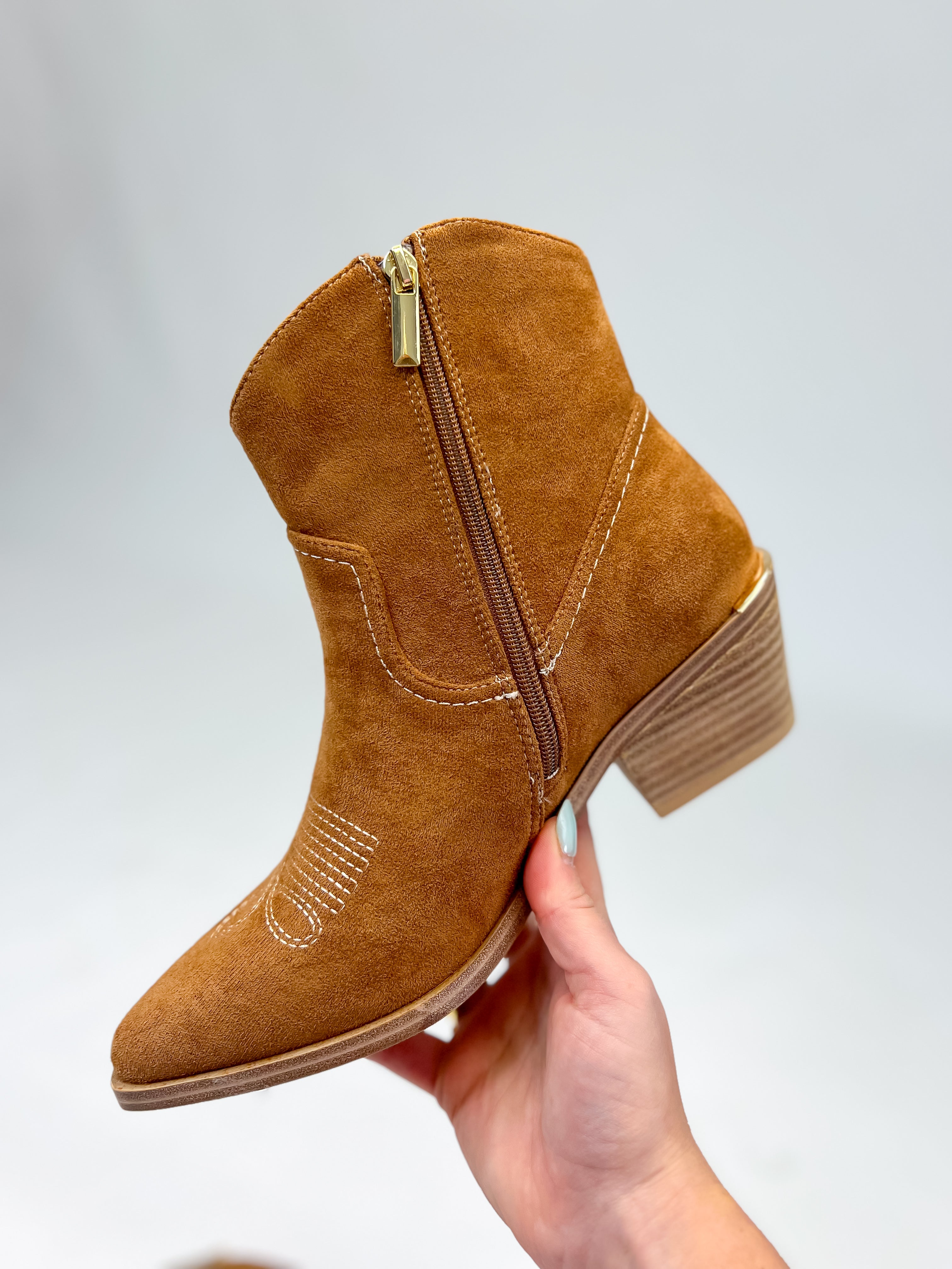 [Corky's] Quittin Time Bootie-Tobacco Faux Suede