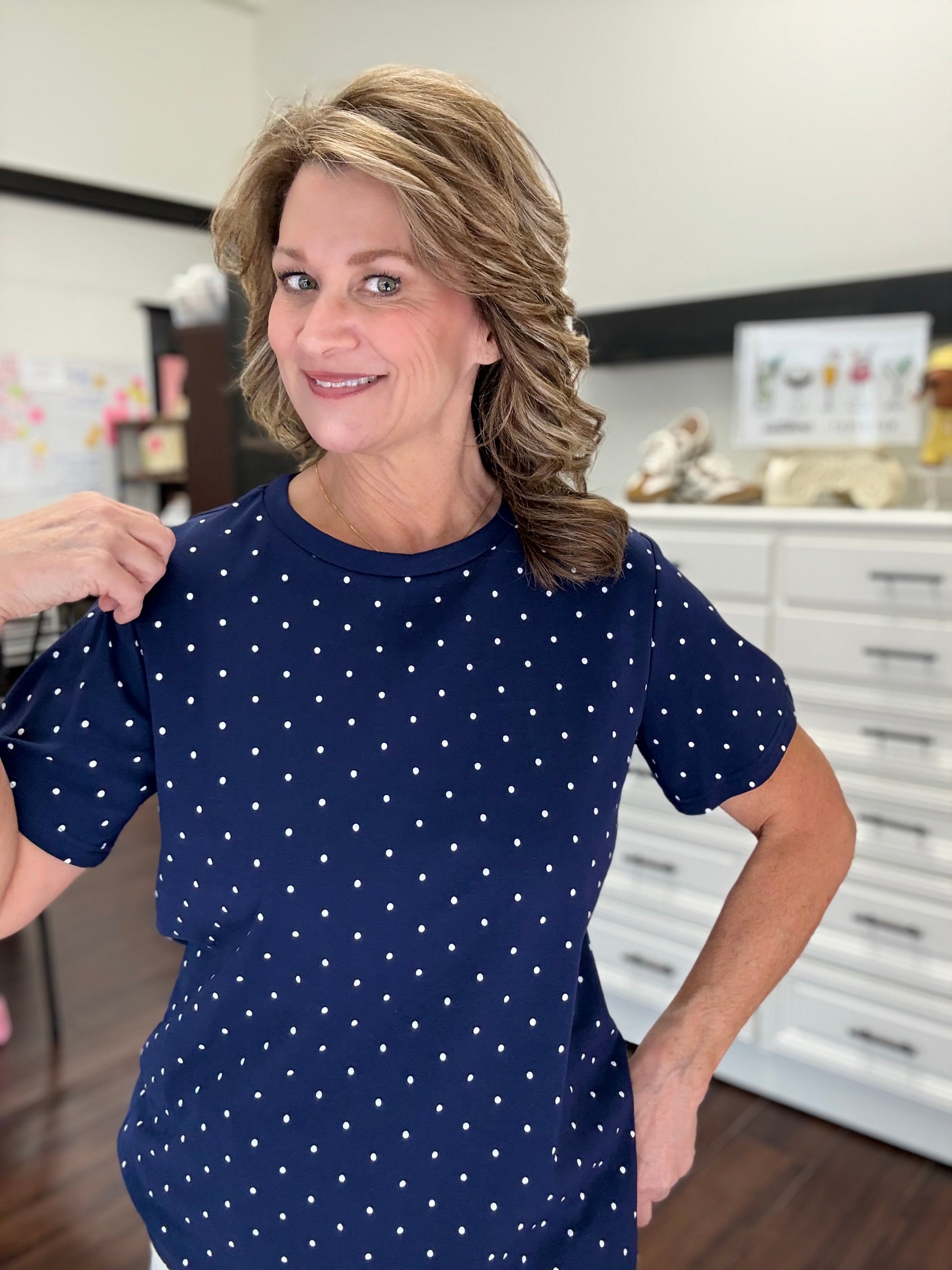 Perfect Polka Dot Navy Tee