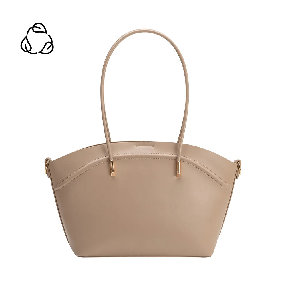 Hazel Vegan Leather Tote Bag-Nude