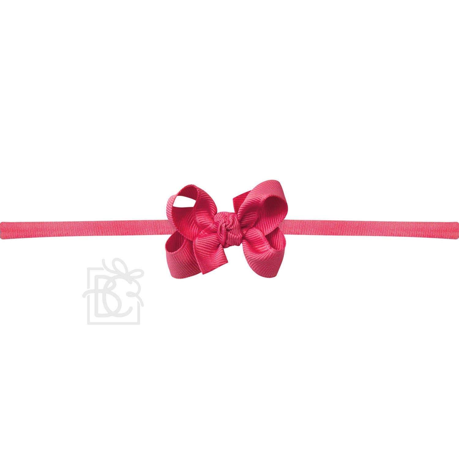 1/4" PANTYHOSE HEADBAND W/SIGNATURE GROSGRAIN BOW: 4.5" Large / PINK