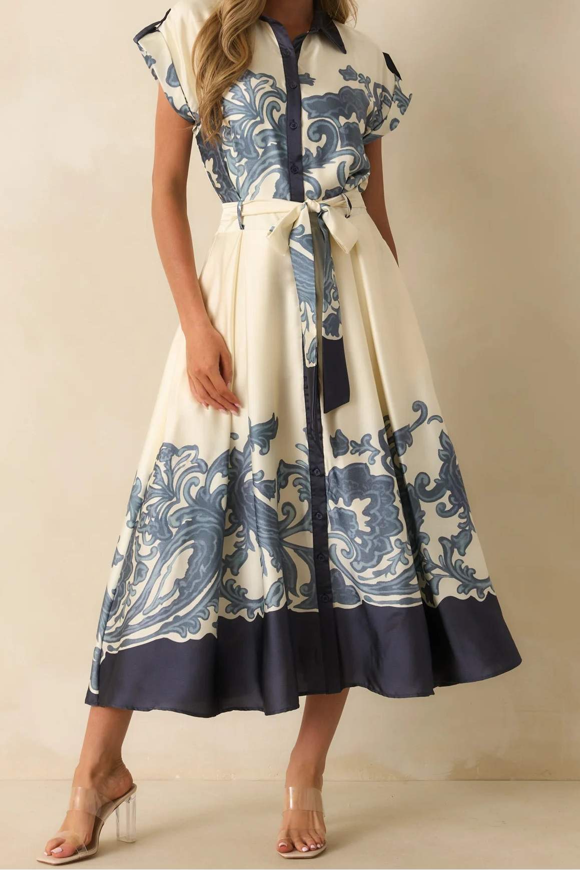 [Strut and Bolt] Blue Skies Print Shirt Dress