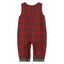 Red Plaid Smocked Overalls