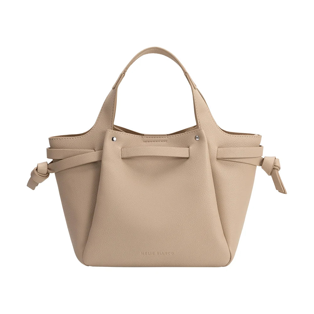Avril Vegan Leather Top Handle Bag-Nude