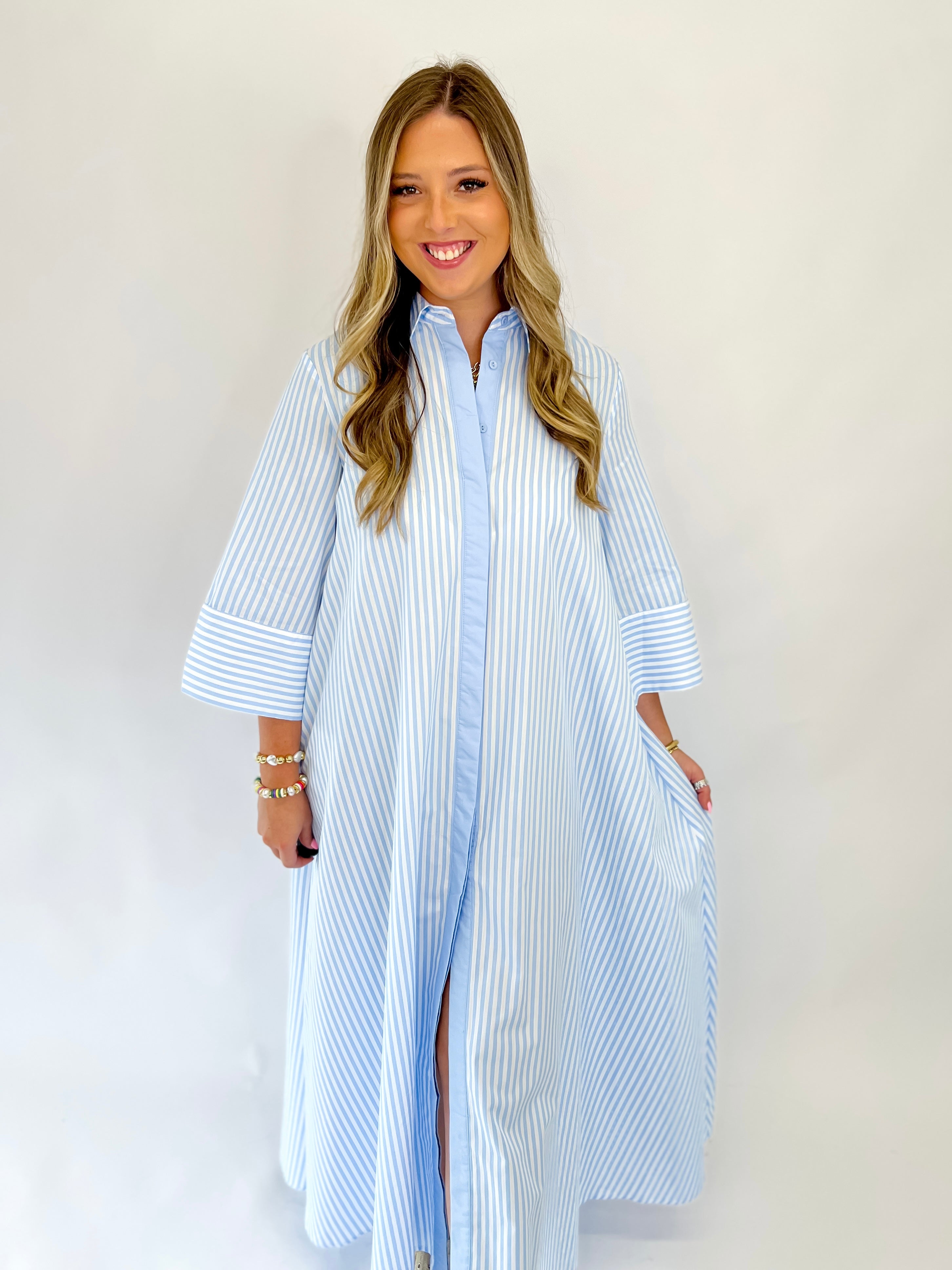 Brunch In Capri Maxi Dress - Blue