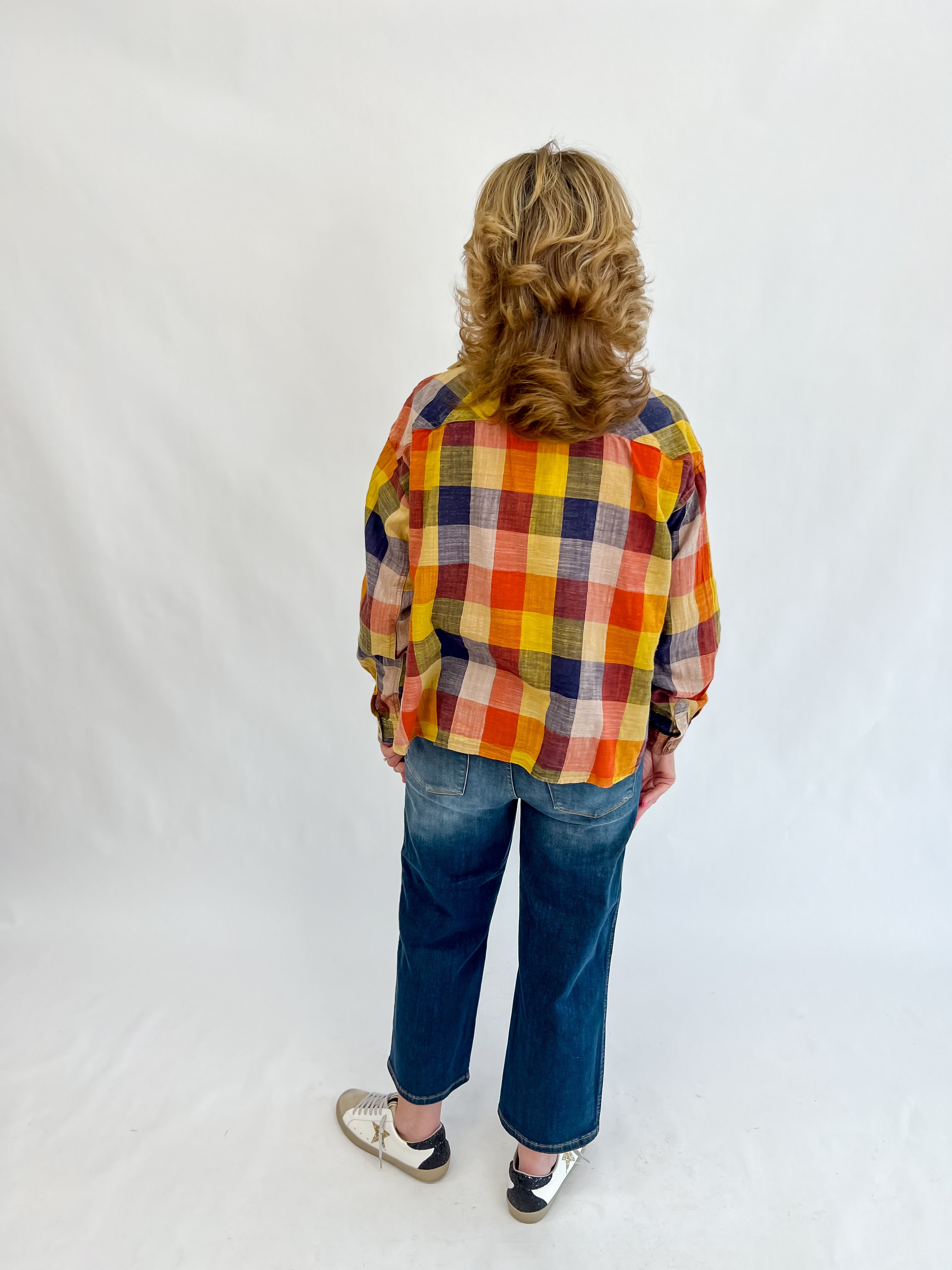 Howdy Do Plaid Washed Shirt - Pumpkin Navy