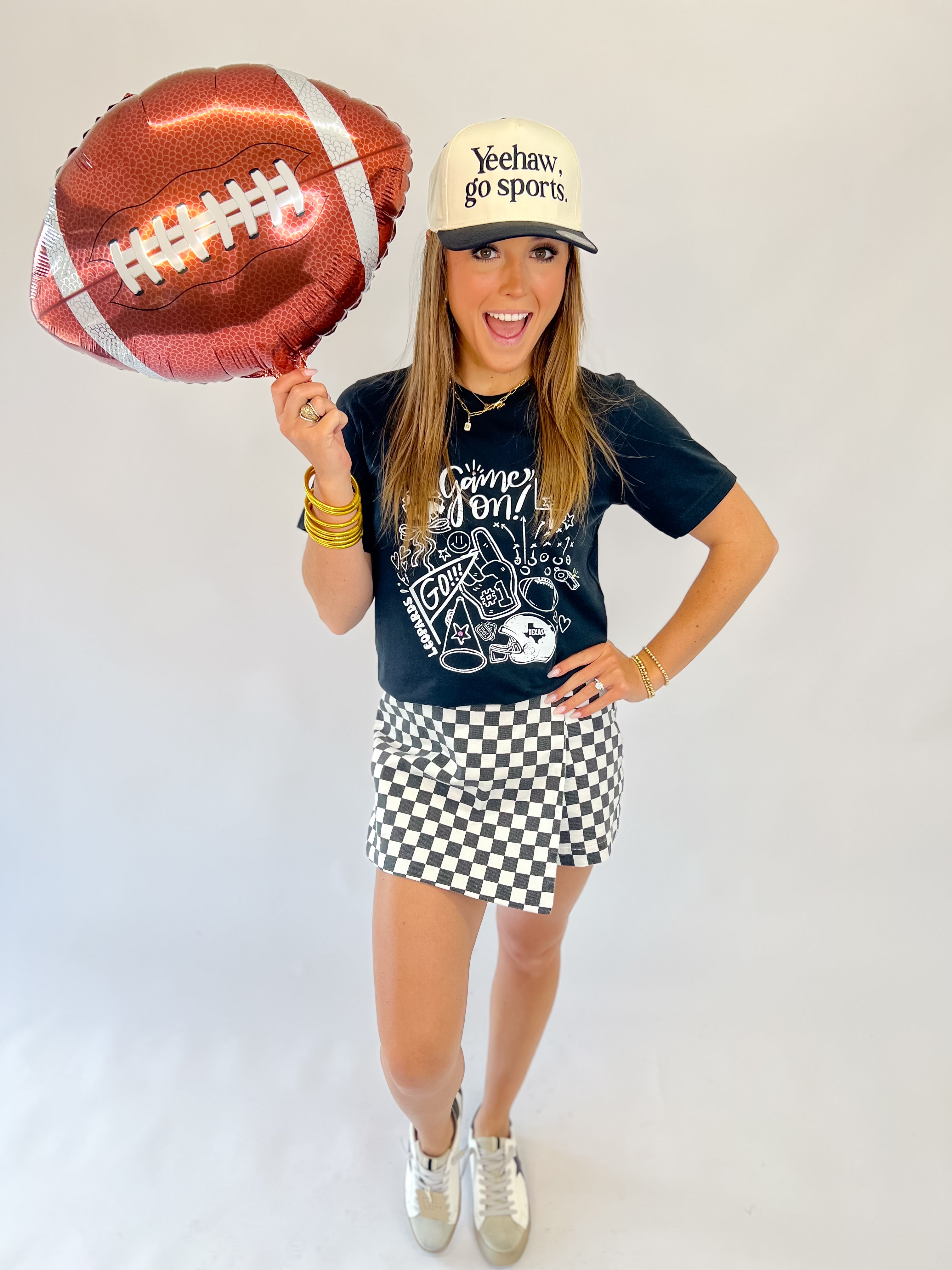 Leopard Mascot Football Tee-Black