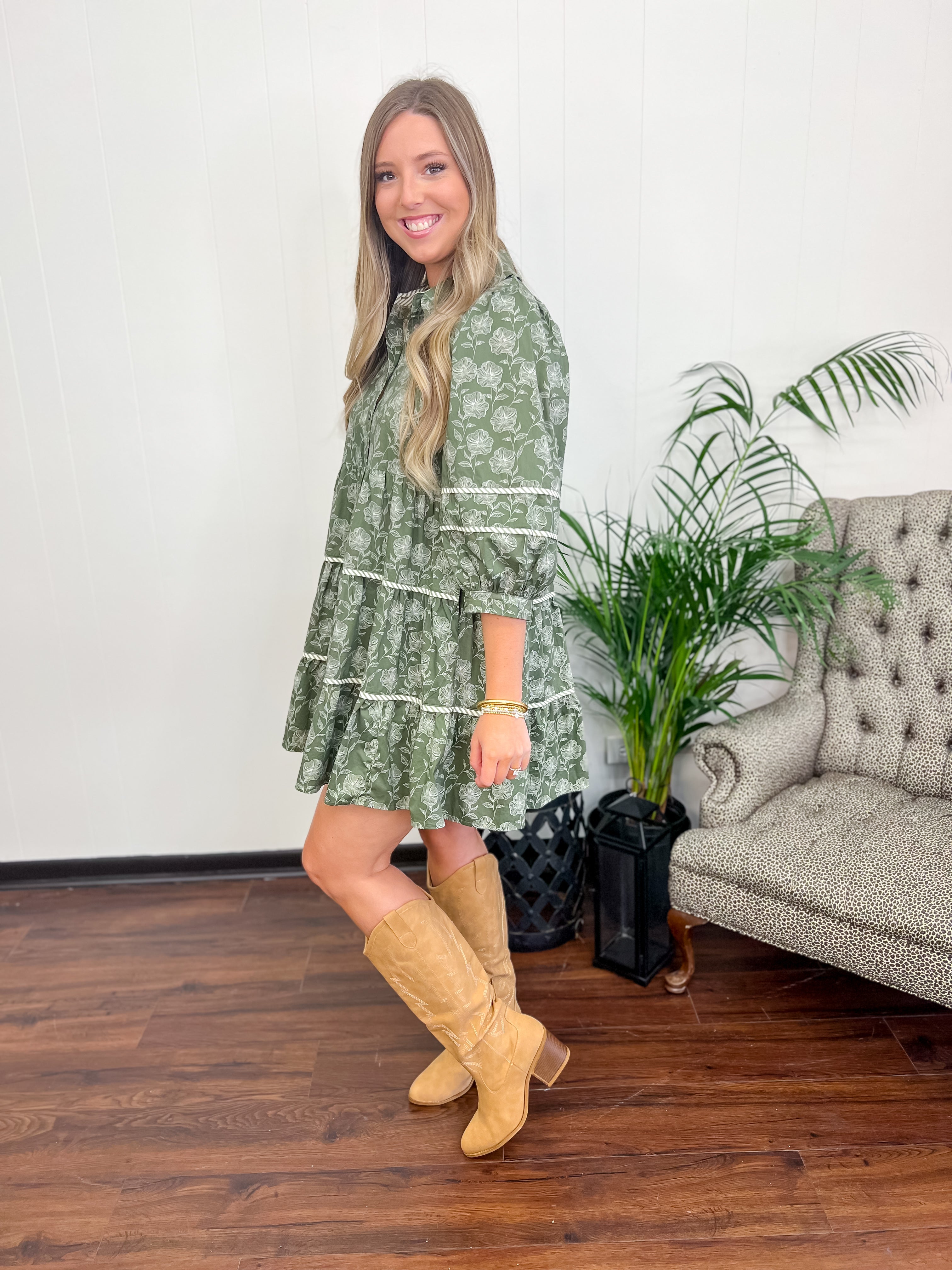 Last Chance Mini Dress-Olive