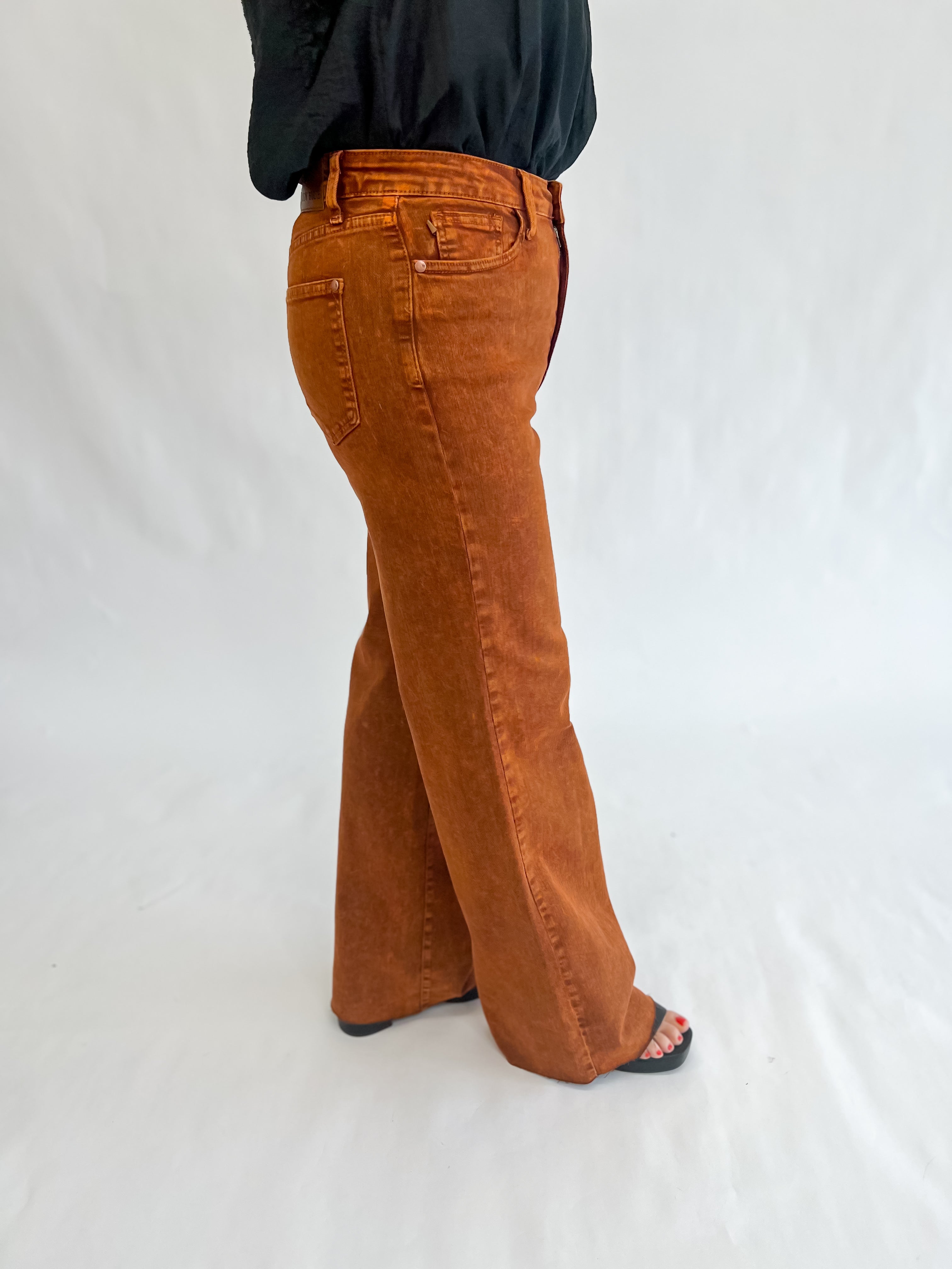 [Judy Blue] Retro Wide Leg Jean-Pumpkin Spice