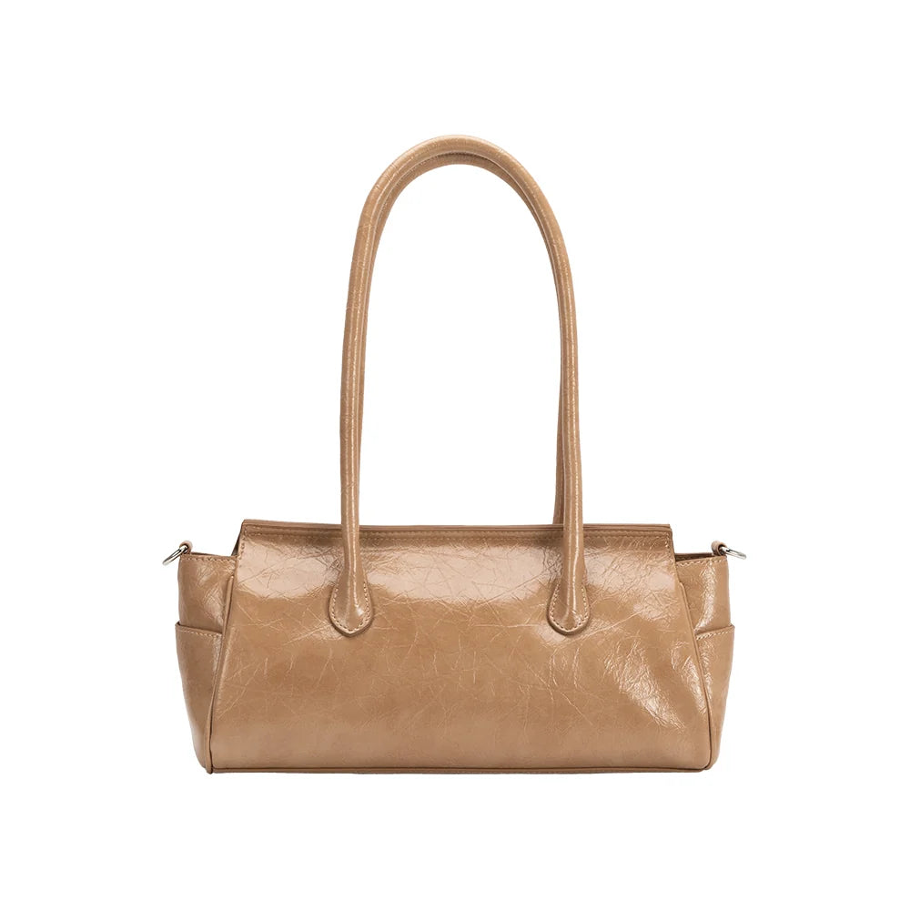 Ruthie Vegan Leather Shoulder Bag-Tan