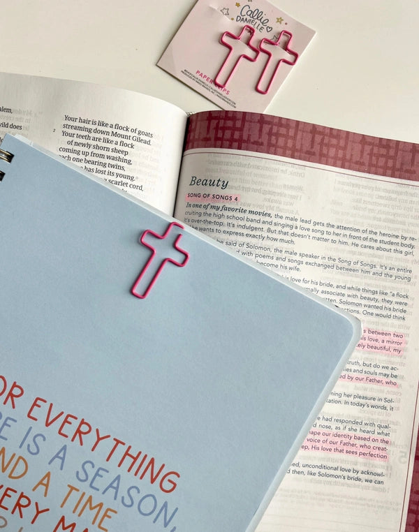 Hot Pink Cross Paper Clips