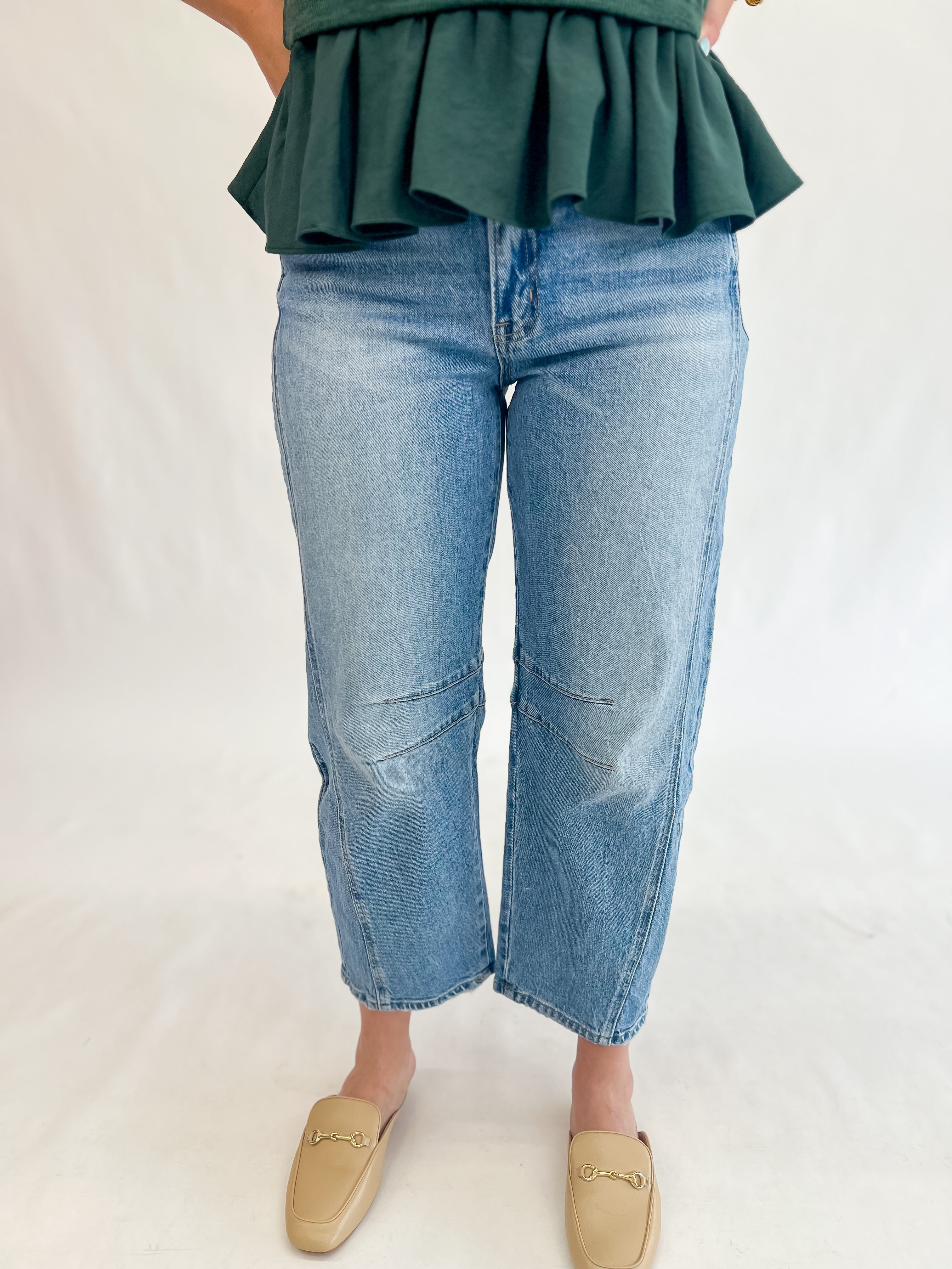 Far Out High Rise Barrel Jeans