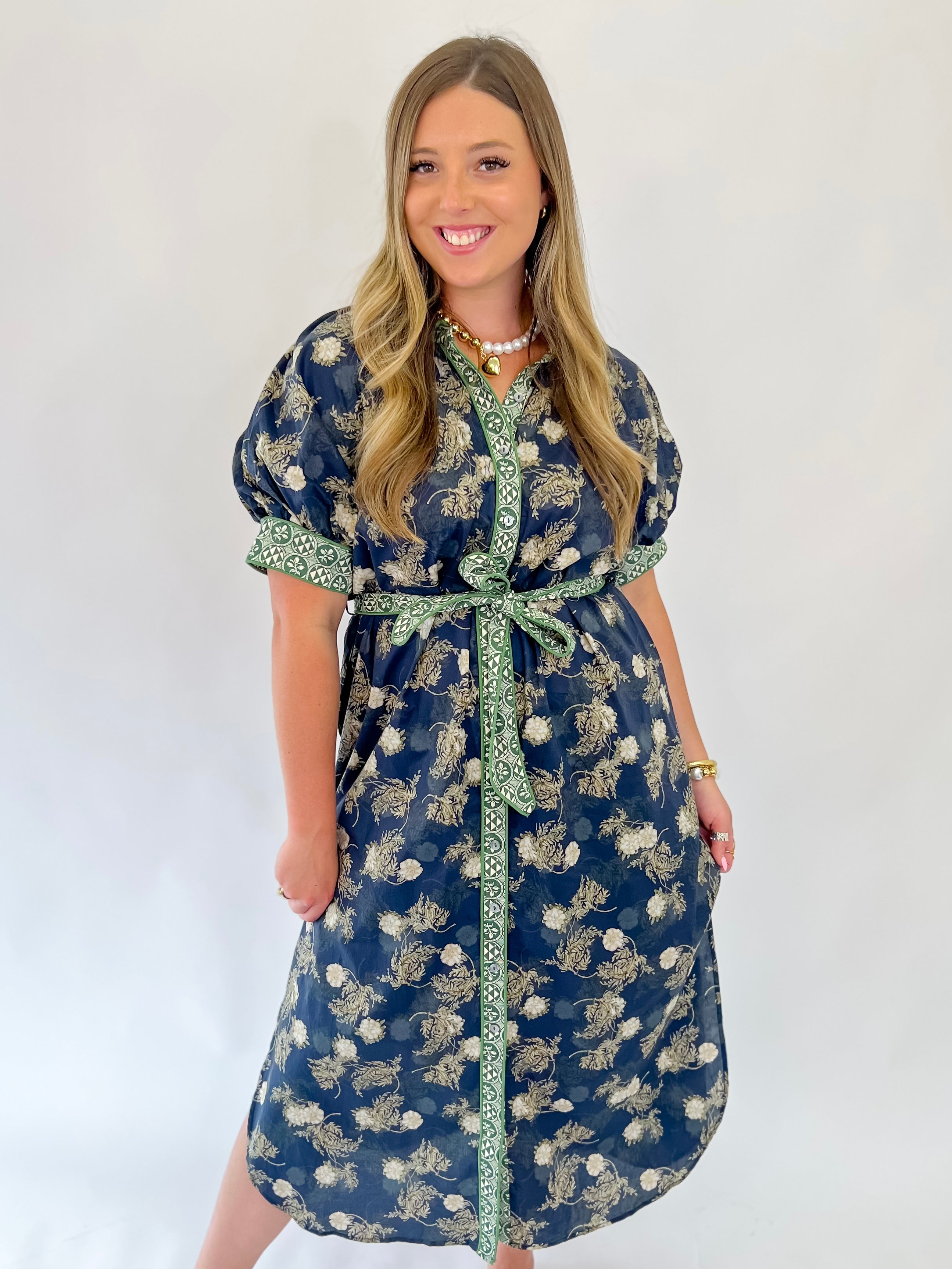 Fall Bramble Navy Midi Dress