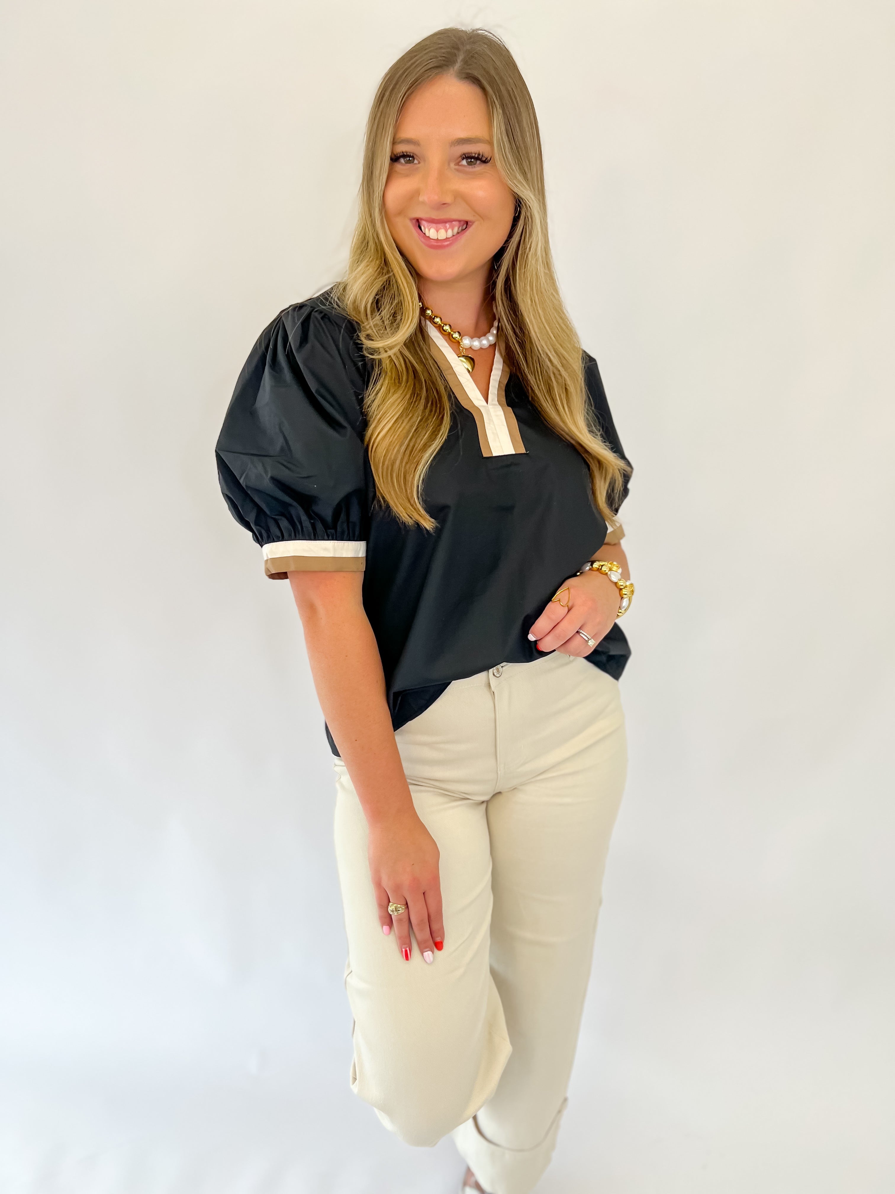 Fall Noir V-Neck Top