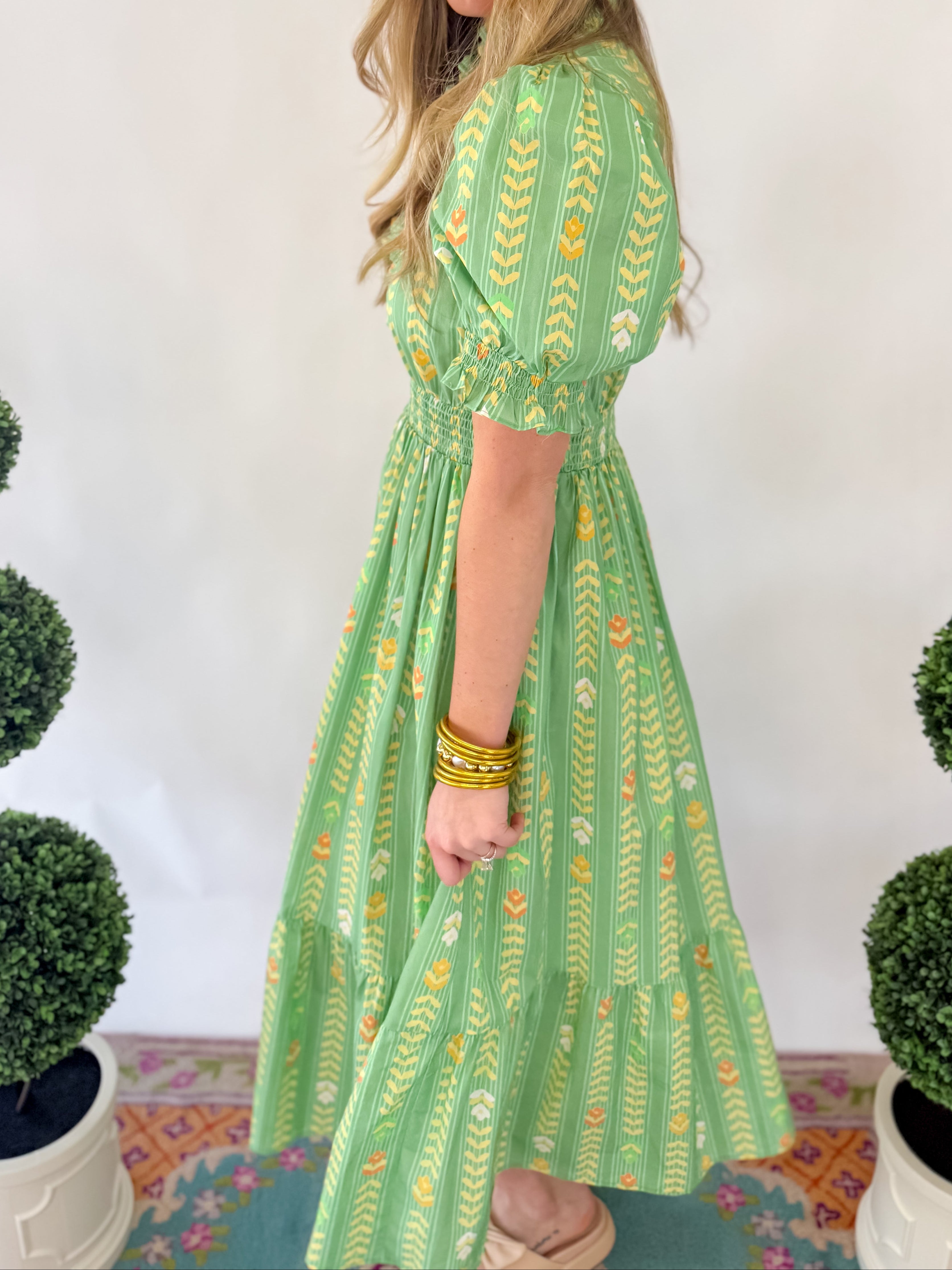 Isla Tiered Midi Dress - Sage
