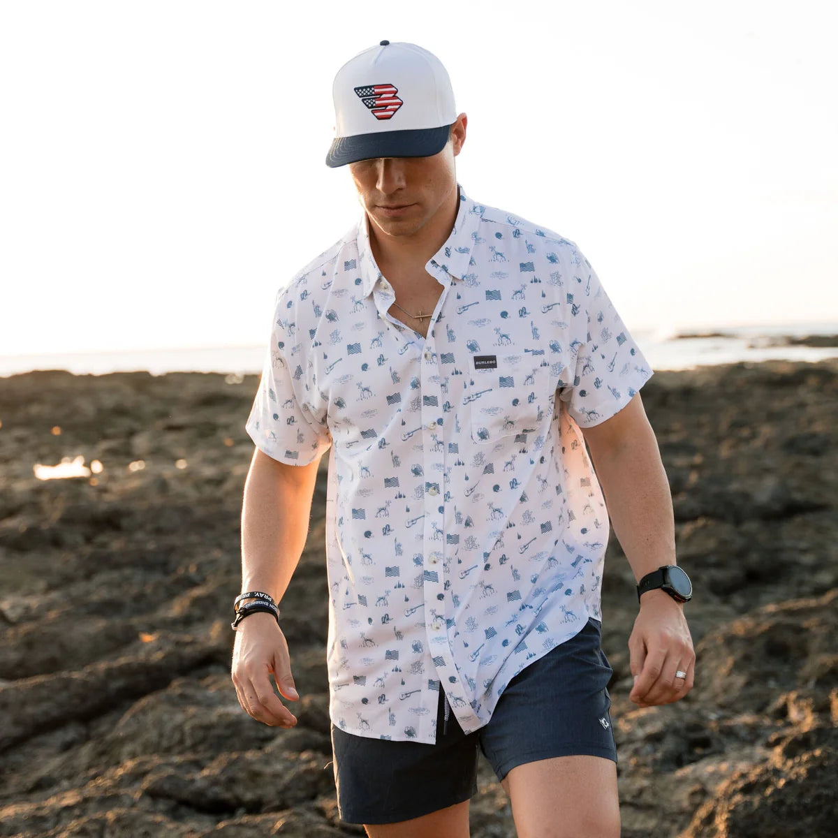 [Burlebo] Performance Button Up - America The Great