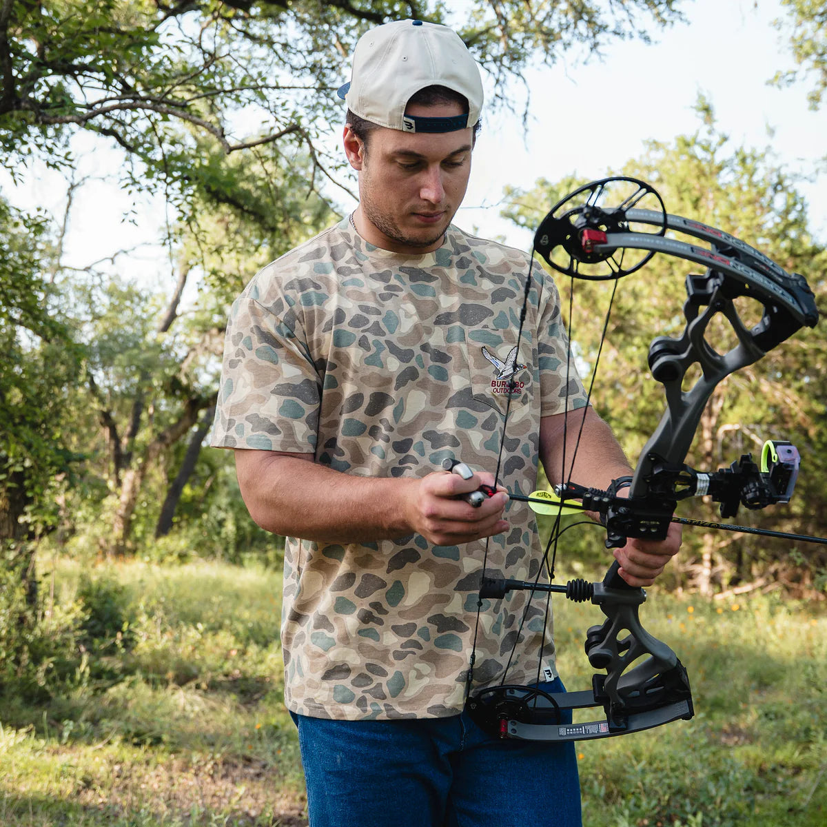 [Burlebo]Short Sleeve Pocket Tee - Pintail Camo