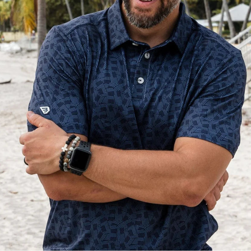 STARS AND STRIPES PERFORMANCE POLO-NAVY