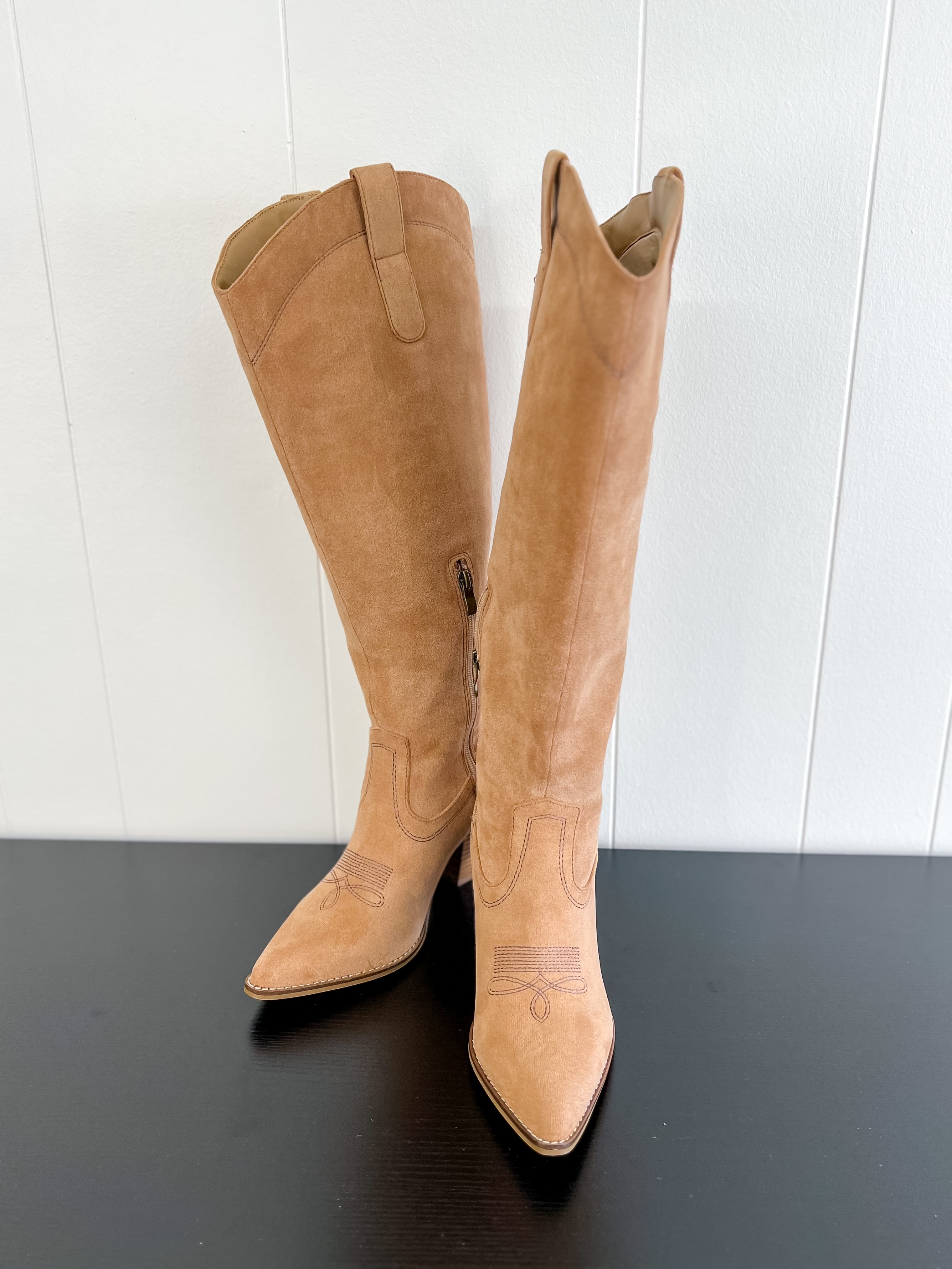 [Corky's] Unforgetable Boots-Camel Faux Suede