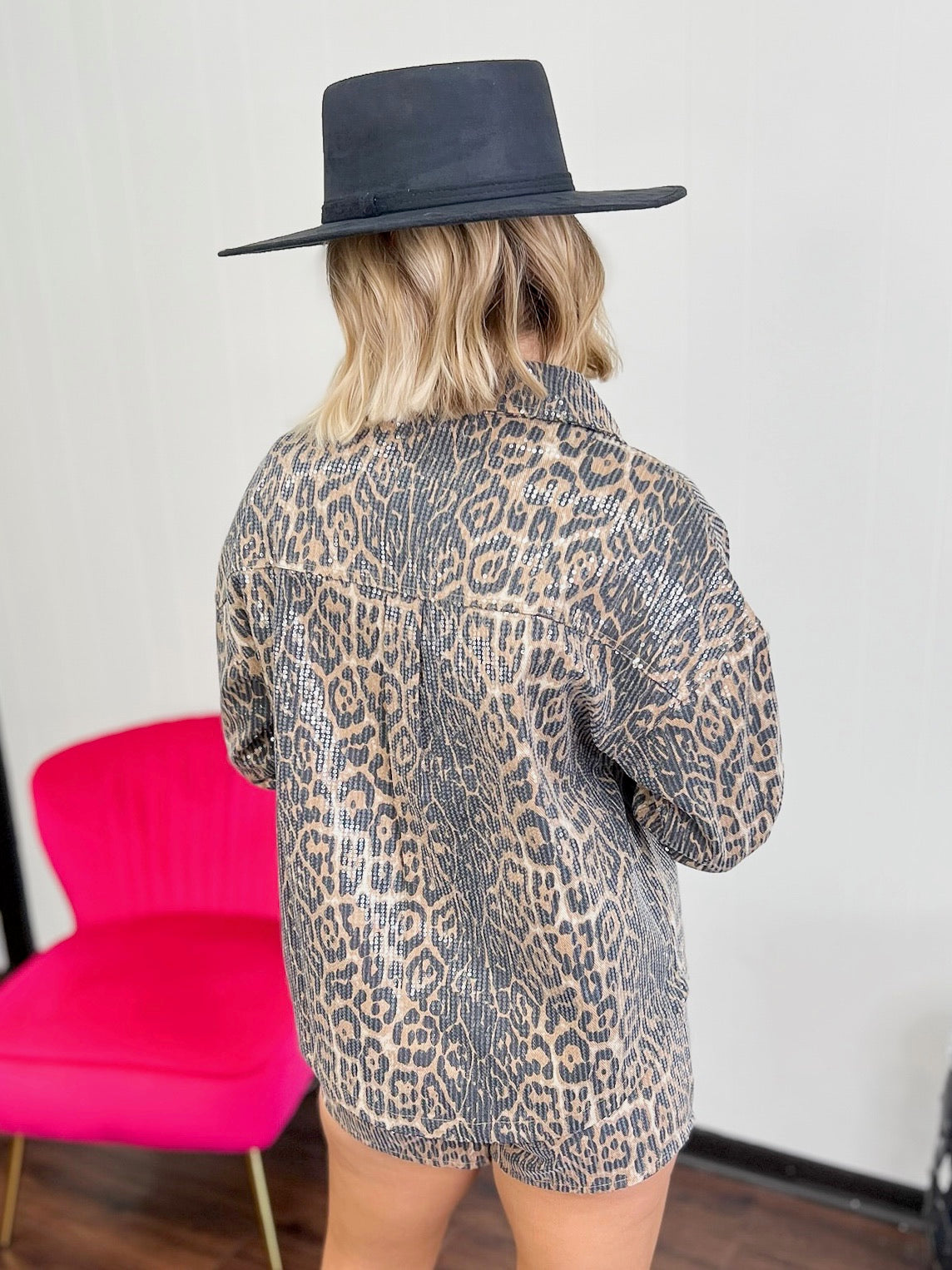 Leopard Glimmer Sequin Jacket