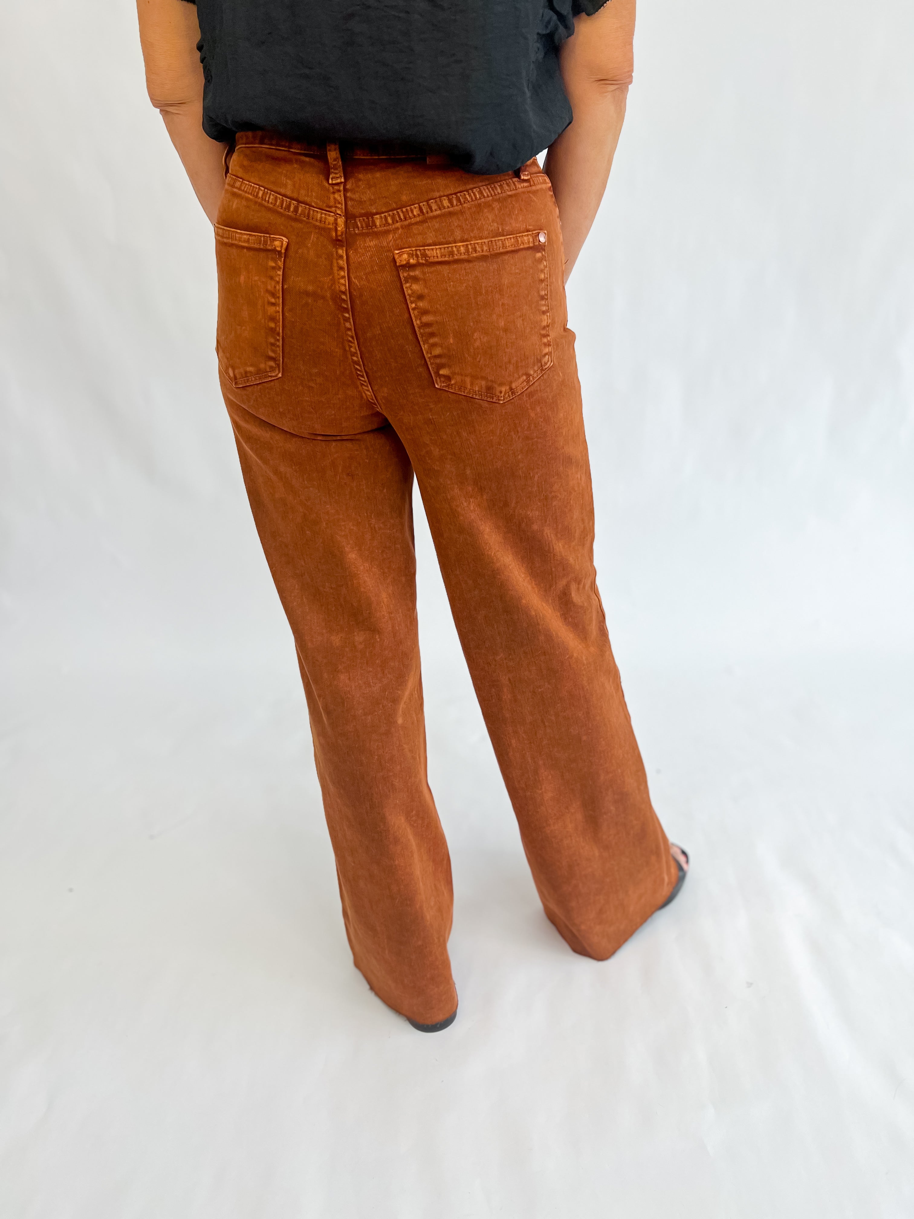 [Judy Blue] Retro Wide Leg Jean-Pumpkin Spice