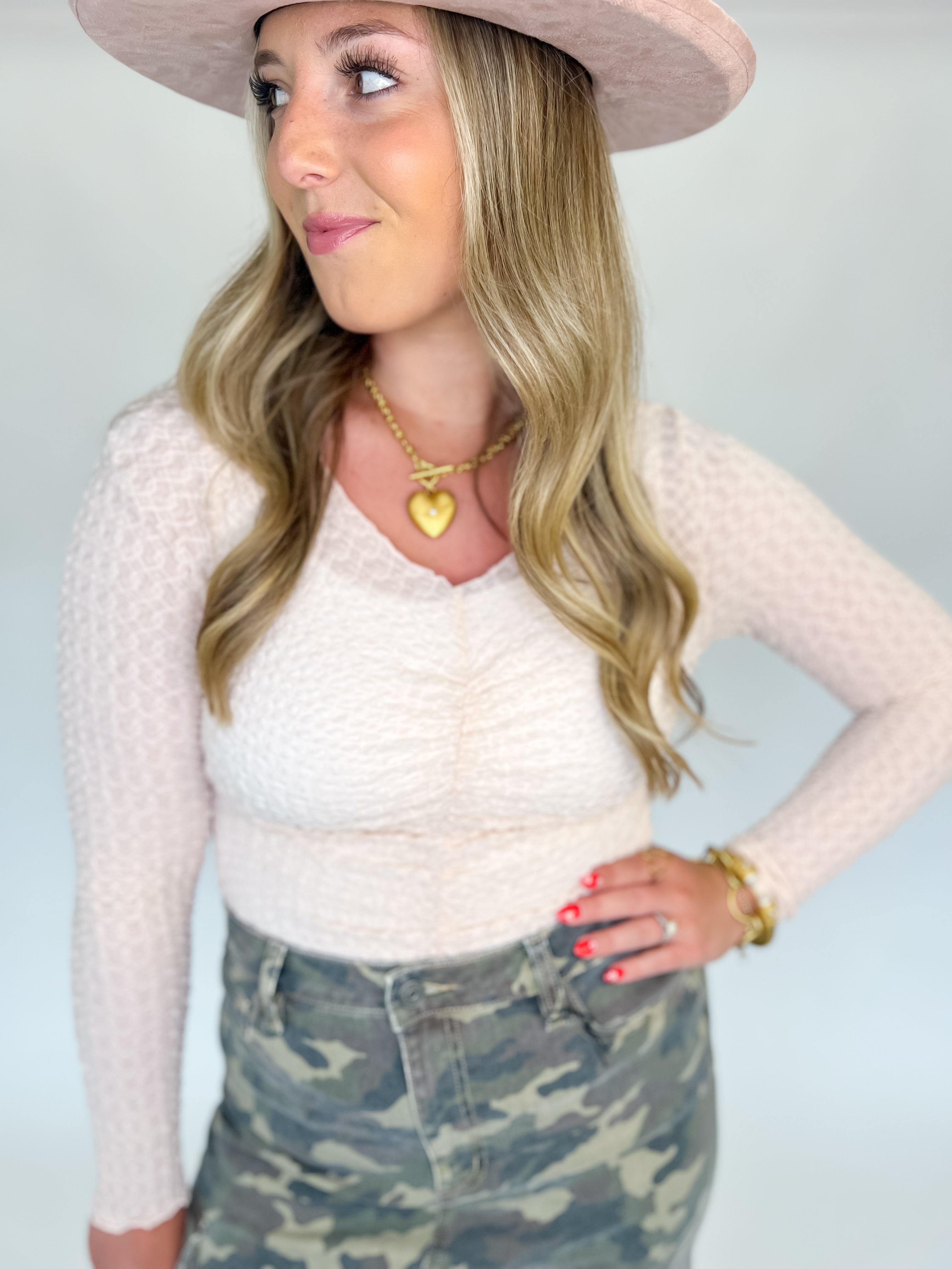 The Remy Ruched Textured Top