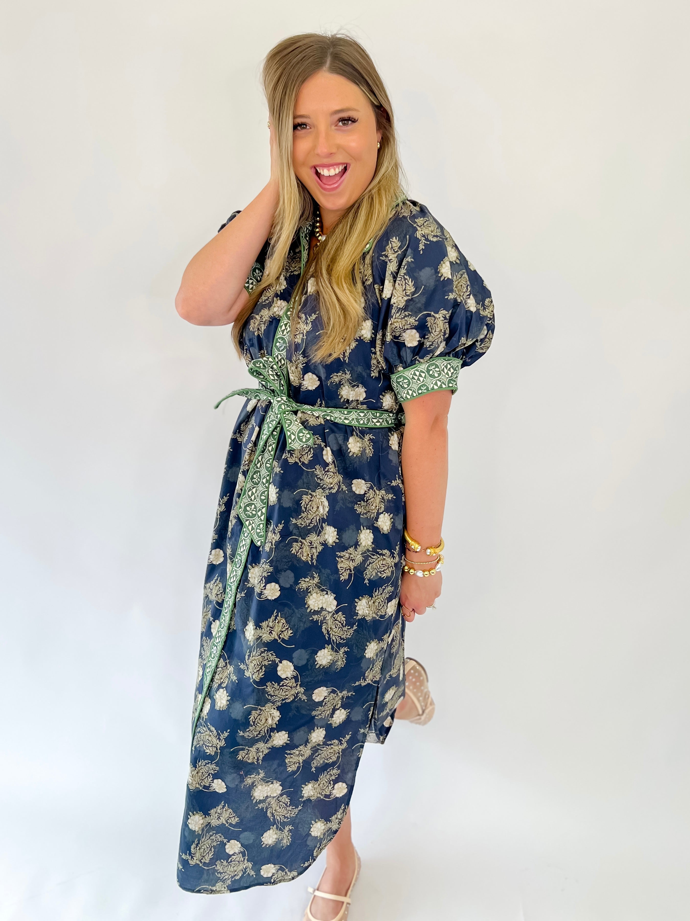 Fall Bramble Navy Midi Dress