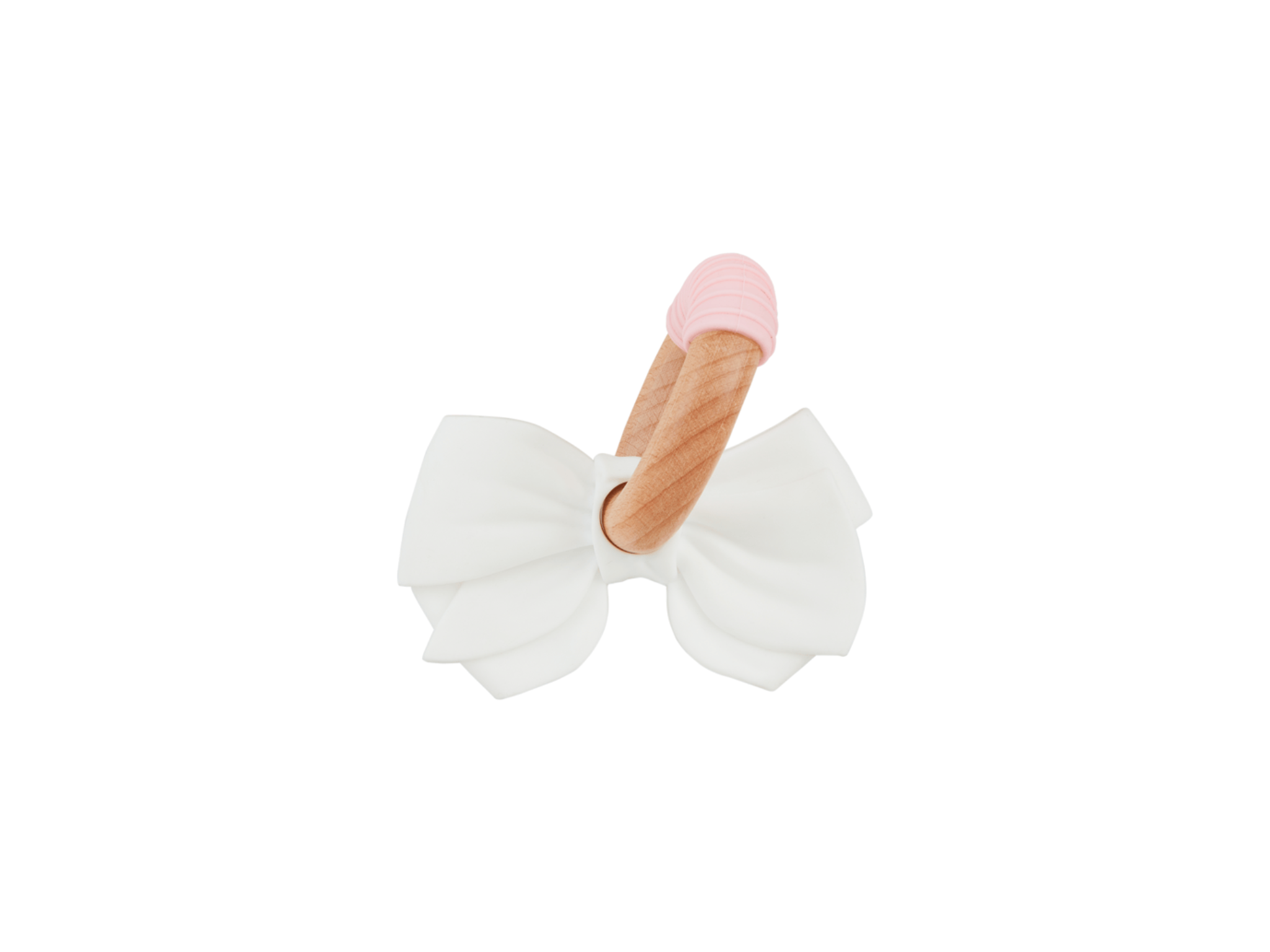 [Mud Pie] White  Bow Silicone Ring Teether