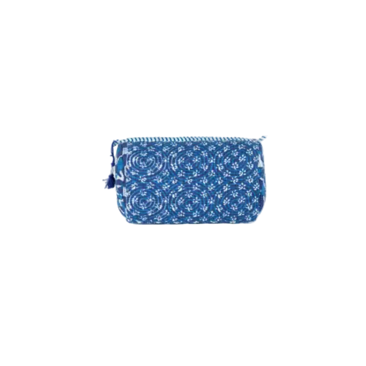 Indigo Blue Quilted Cosmetic Bag Large