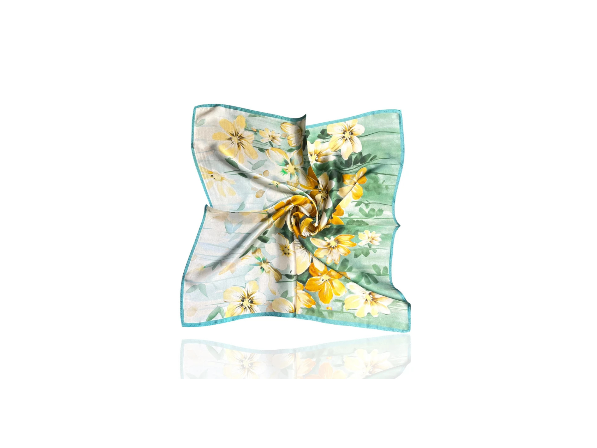 Golden Flower Silk Scarf
