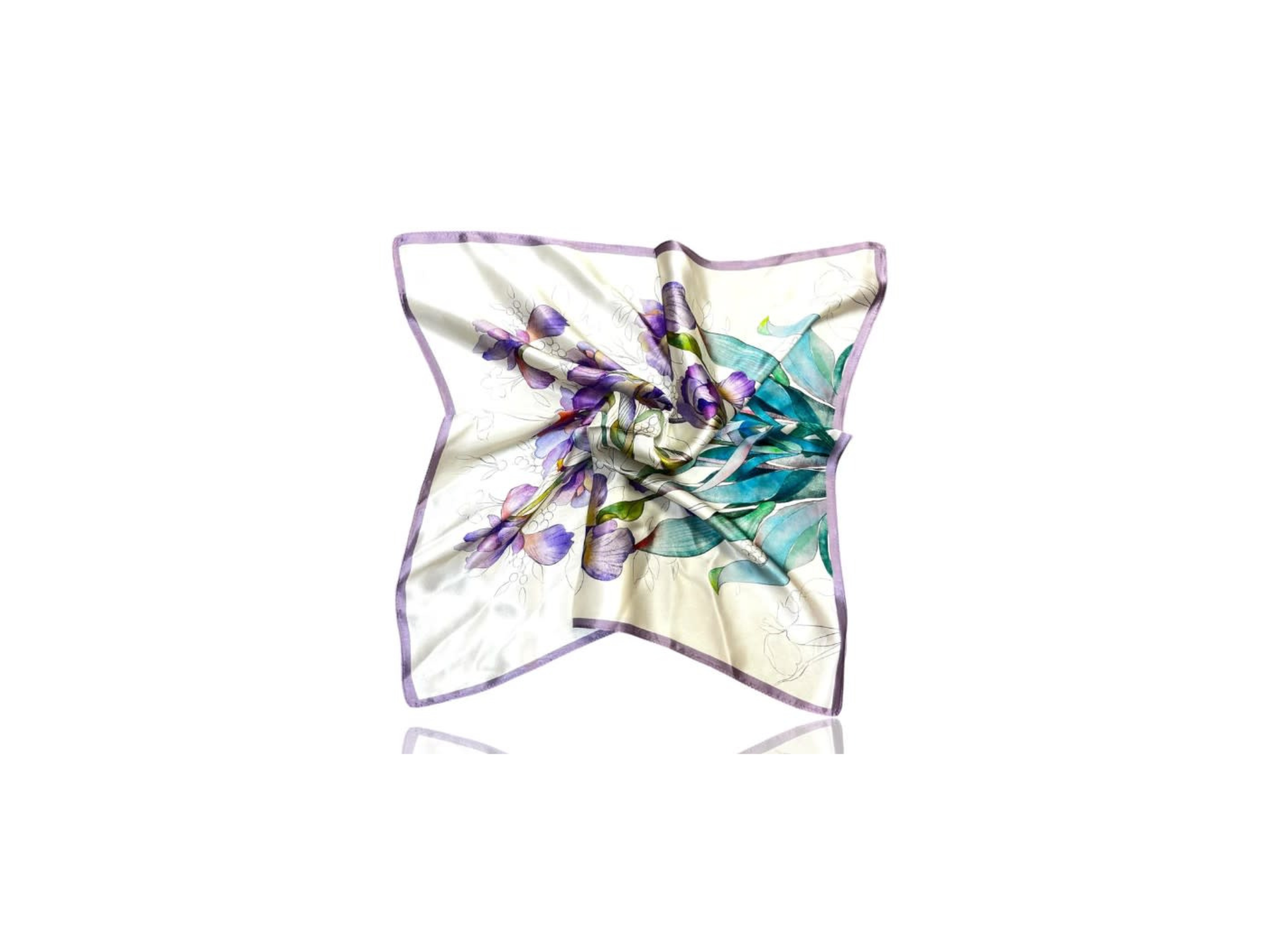 Purple Iris Silk Scarf