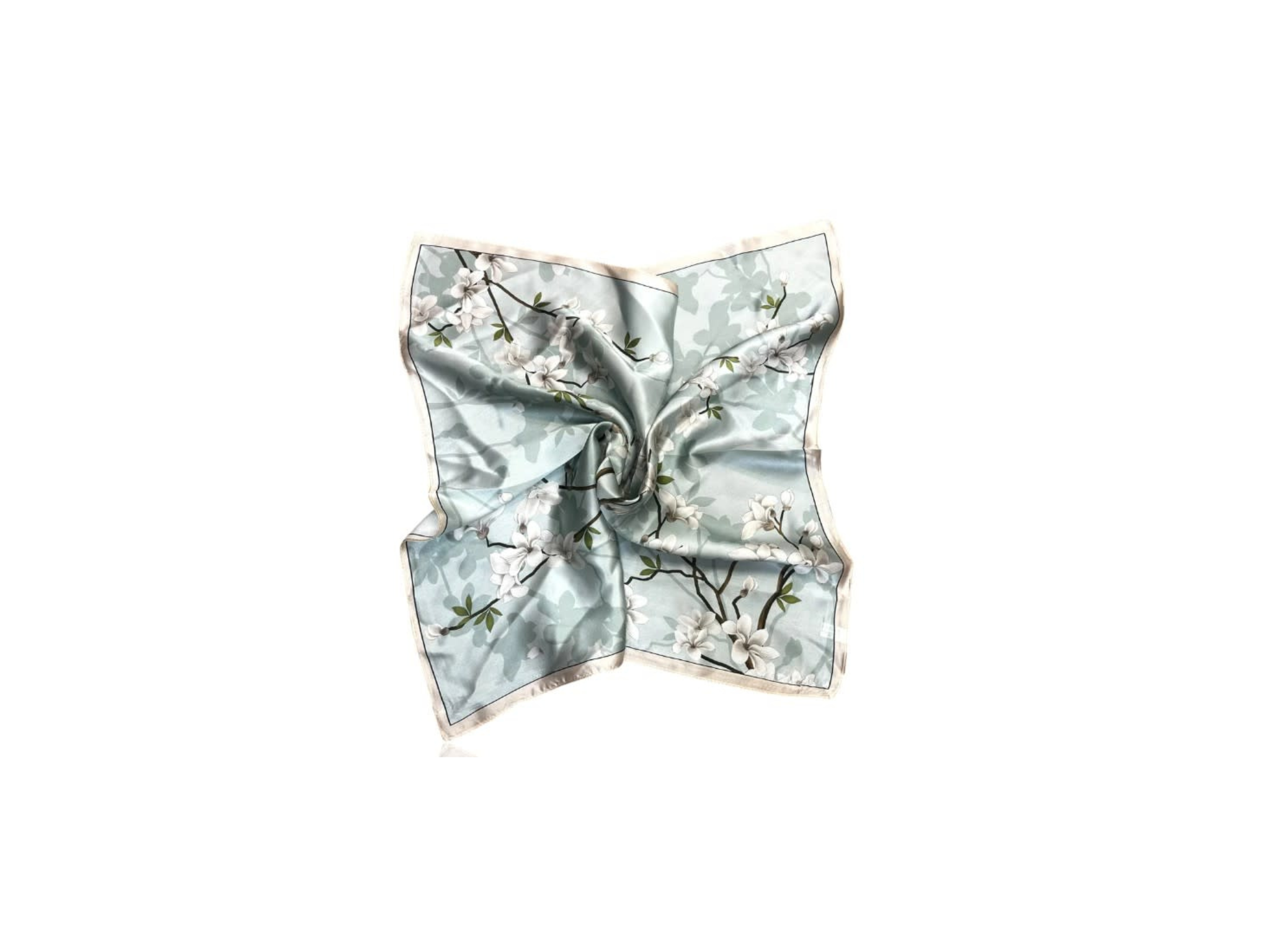 White Cherry Blossom Silk Scarf