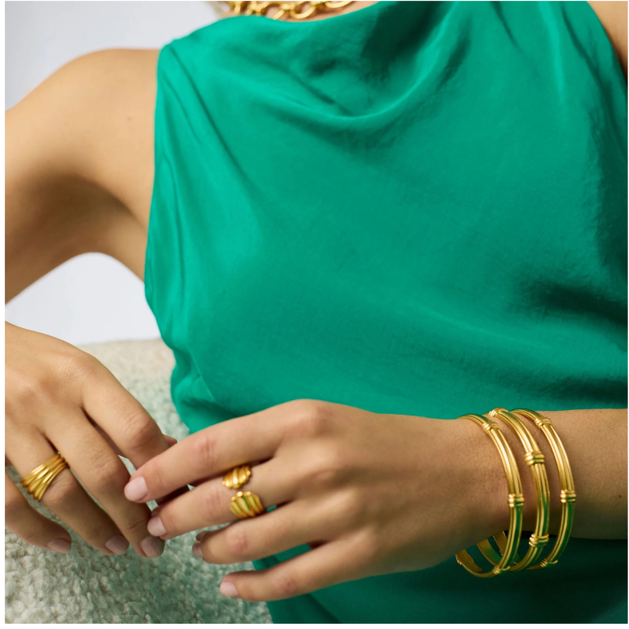 [Julie Vos] Portofino Stacking Bangle-Gold-M