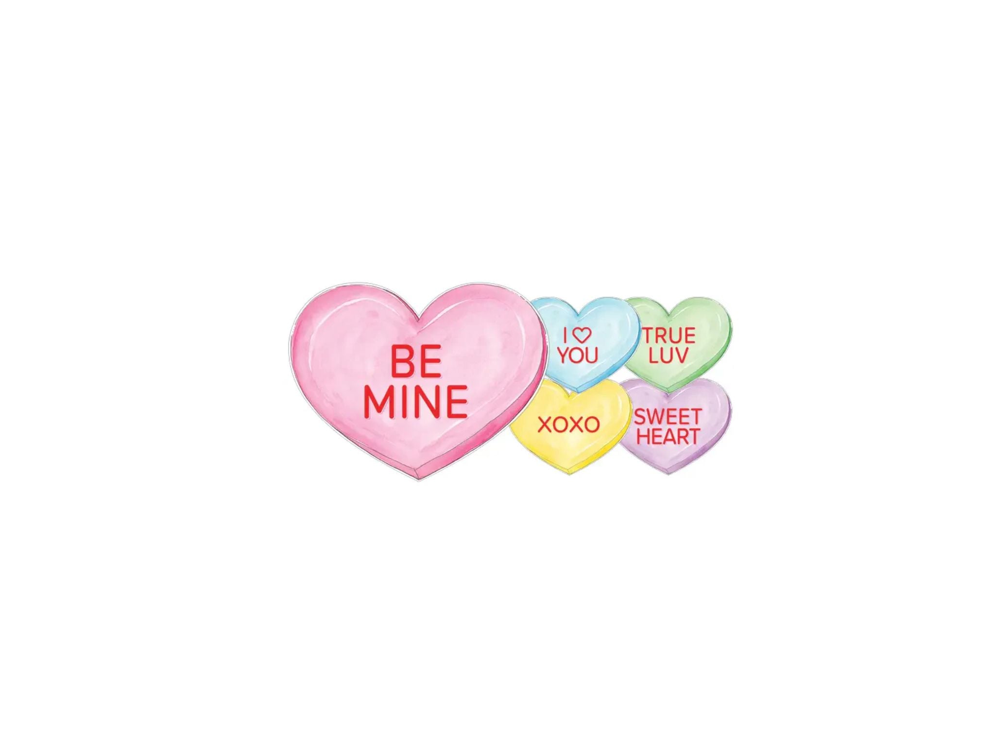 Multi Color Candy Conversation Hearts Posh Die-Cut Placemats