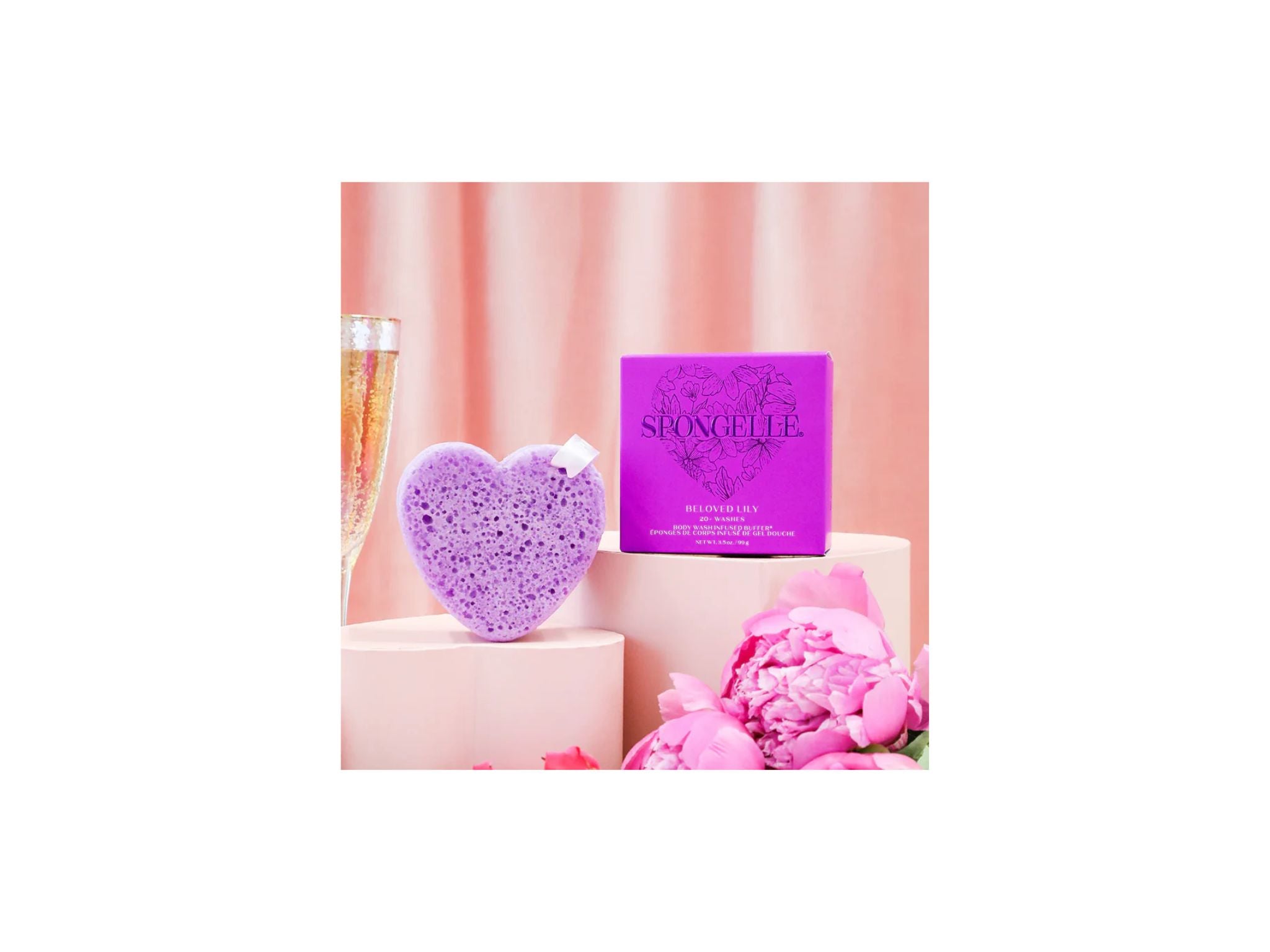 Heart Shaped Body Wash Infused Buffer - Beloved Lily
