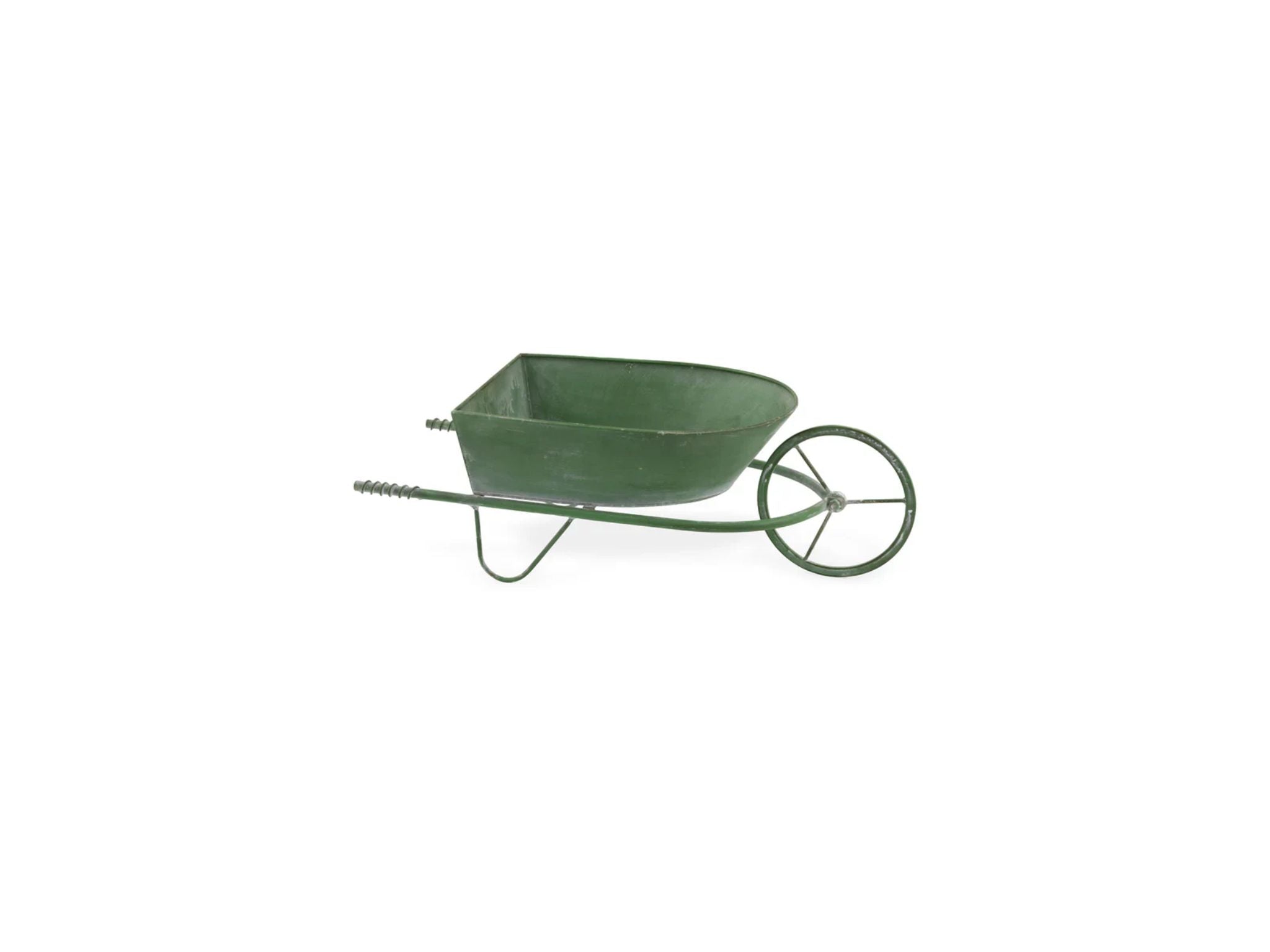 Green Metal Wheelbarrow
